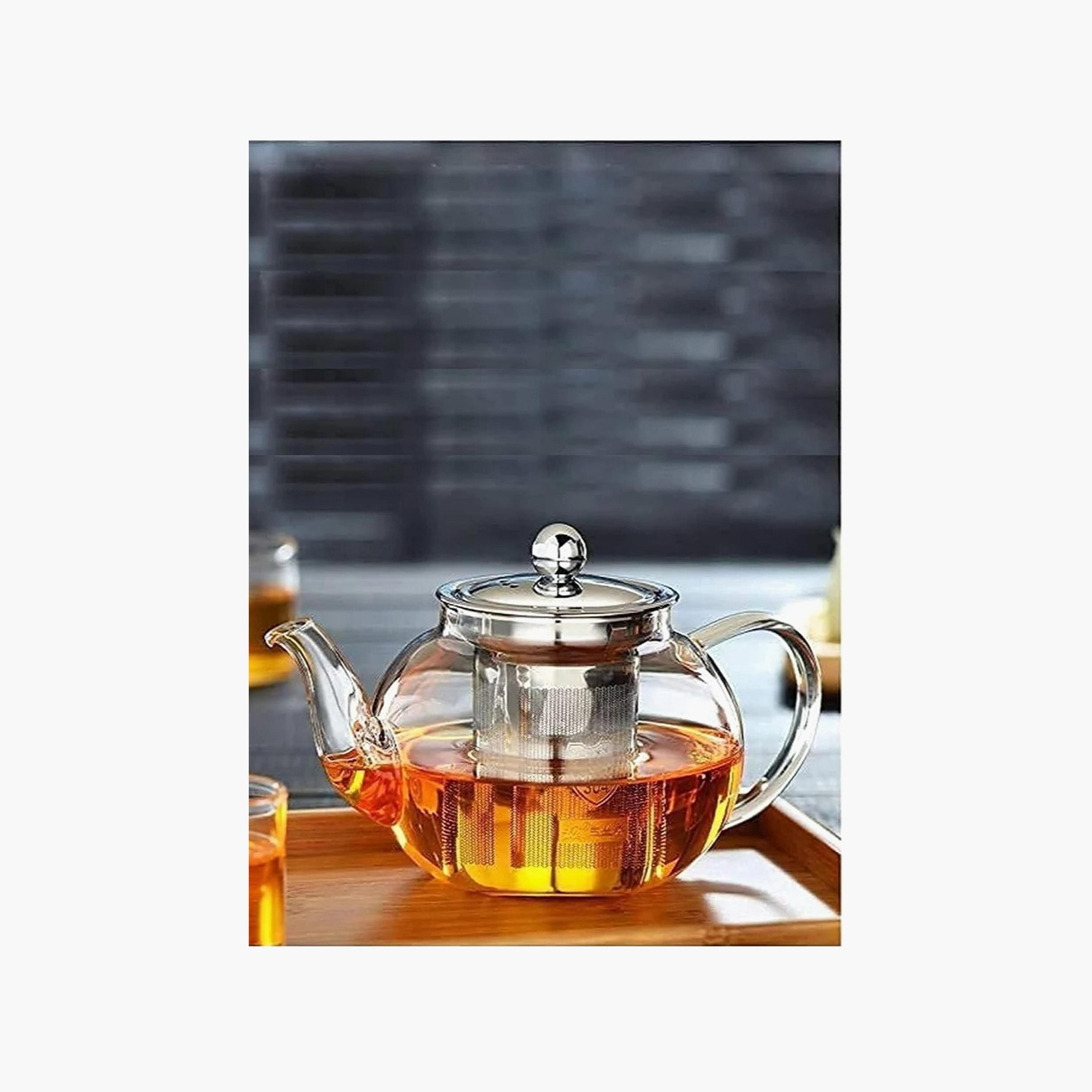 Borosilicate Glass Teapot with Stainless Steel Infuser - 1.5 L-household-dining-teaandcoffee-vacuumflaskscoffeeandteapots-image-1