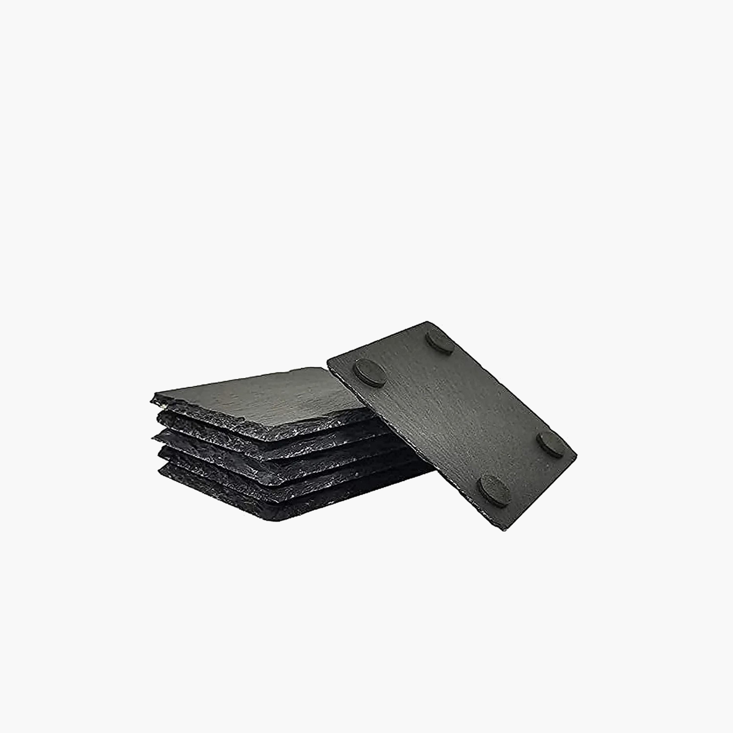 Decorative 6-Piece Slate Coaster Set - 10x10 cms-household-dining-teaandcoffee-teaandcoffeeaccessories-image-1