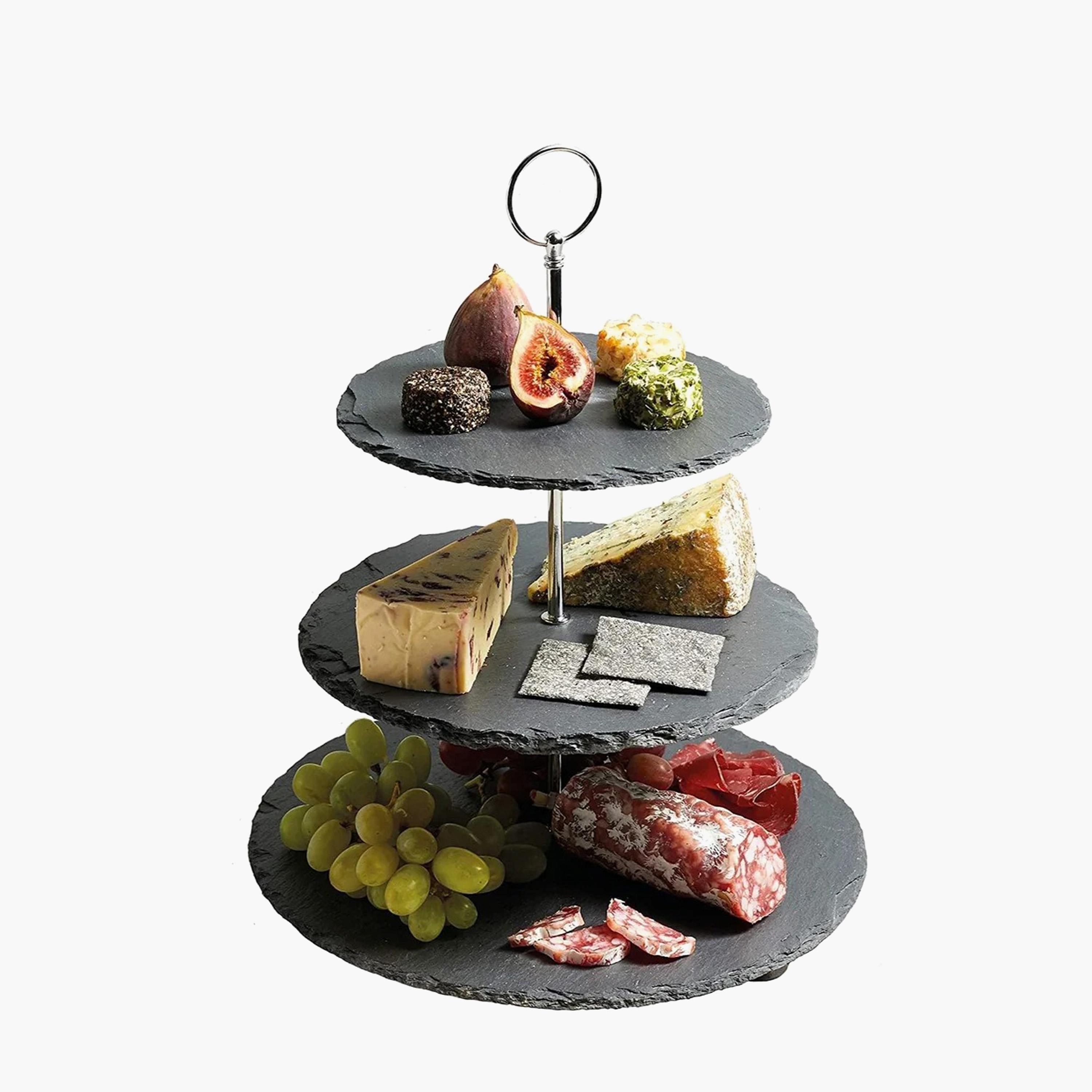 Marble 3-Tier Cake Stand - 30x15x35 cms-household-decor-boxesandtrays-image-1
