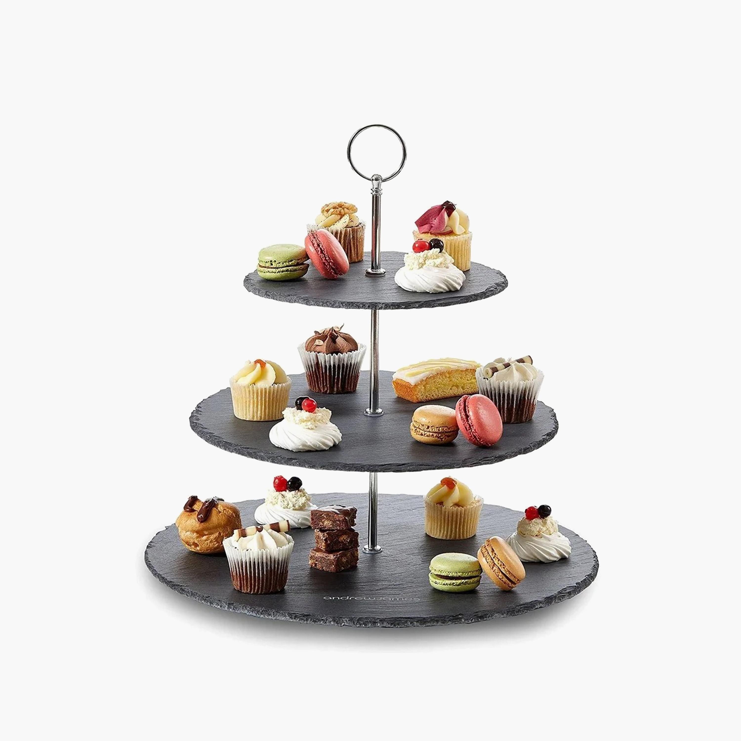 Marble 3-Tier Cake Stand - 30x15x35 cms-household-decor-boxesandtrays-image-2