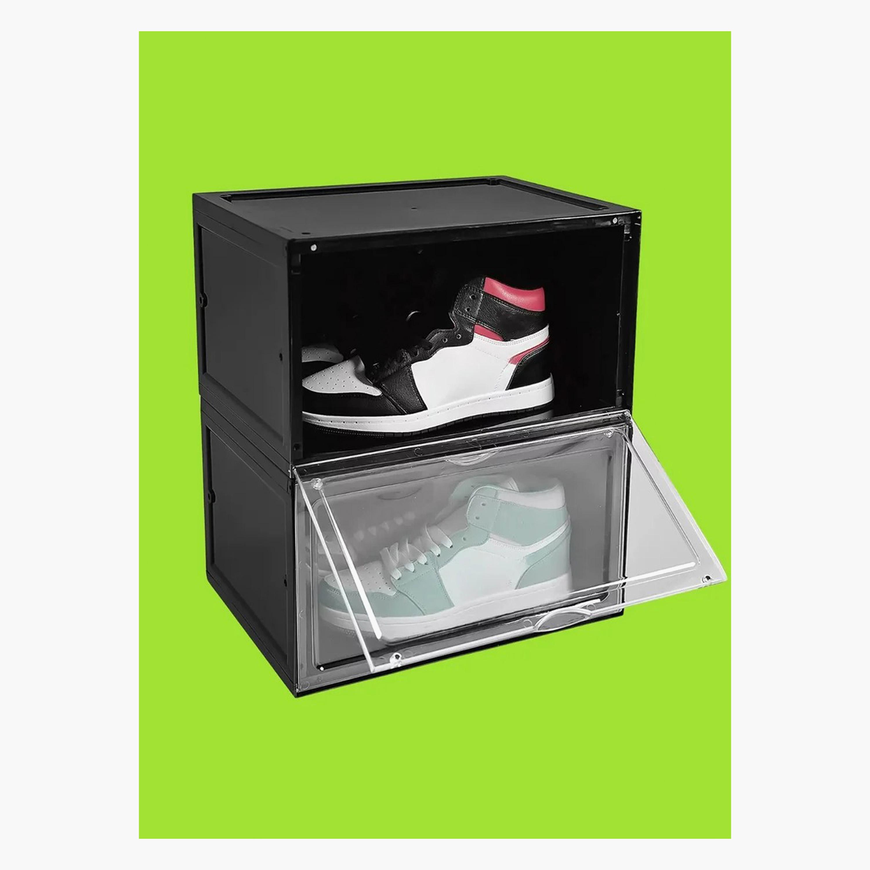 Stackable 2-Piece Shoe Storage Box Set-household-storage-storagesolutions-shoeracksandstorage-image-1