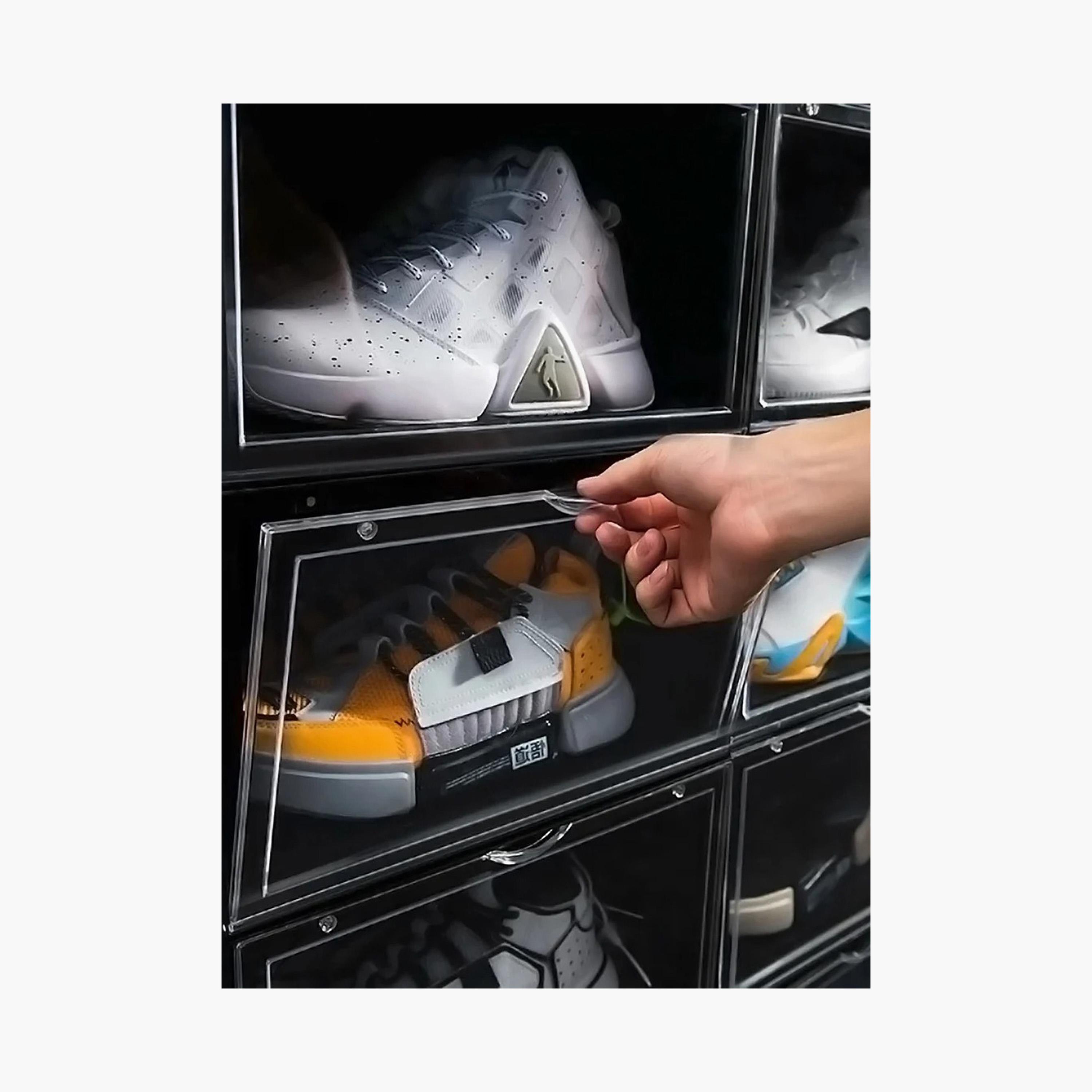 Stackable 2-Piece Shoe Storage Box Set-household-storage-storagesolutions-shoeracksandstorage-image-2