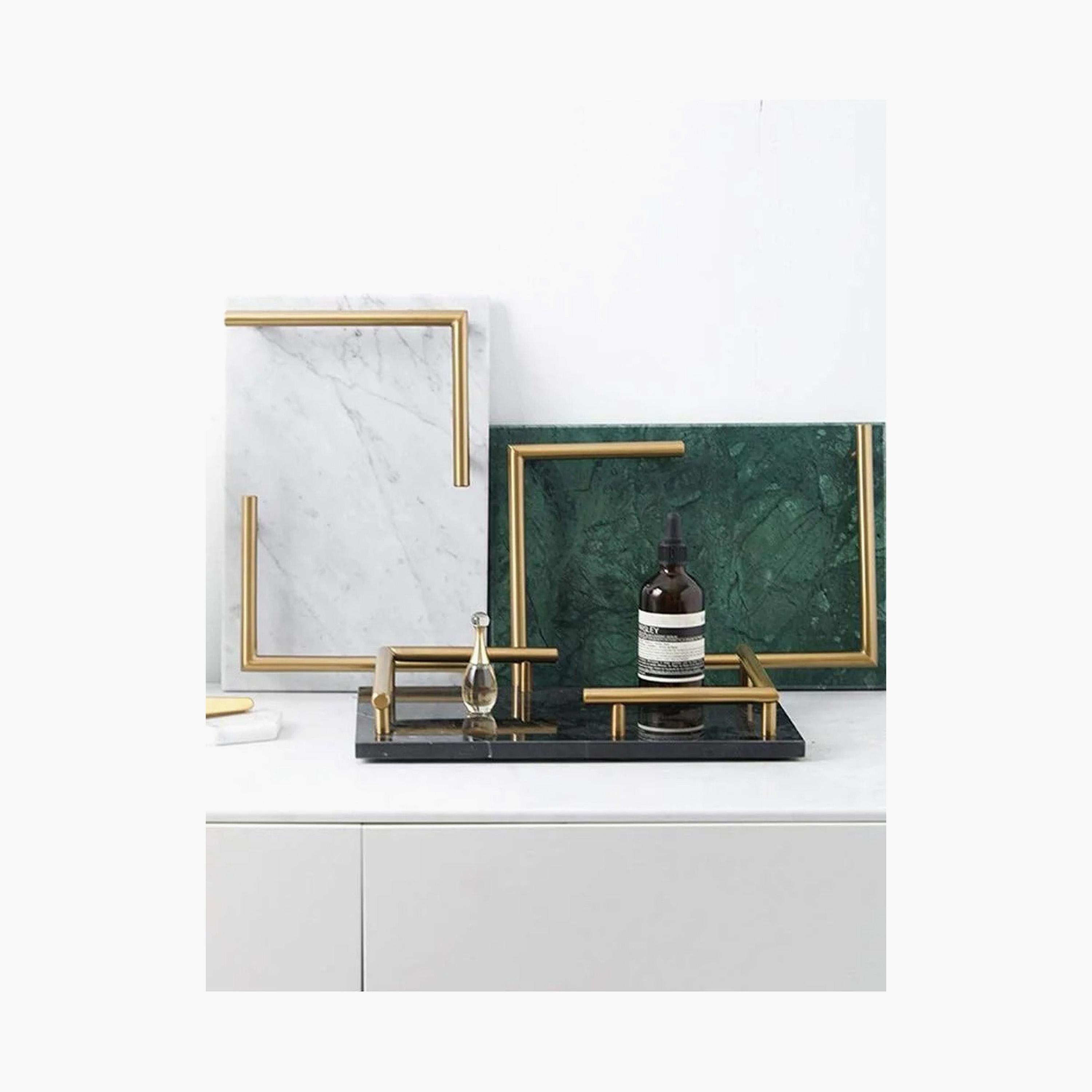 Marble Decorative Tray with Handles-household-decor-boxesandtrays-image-3