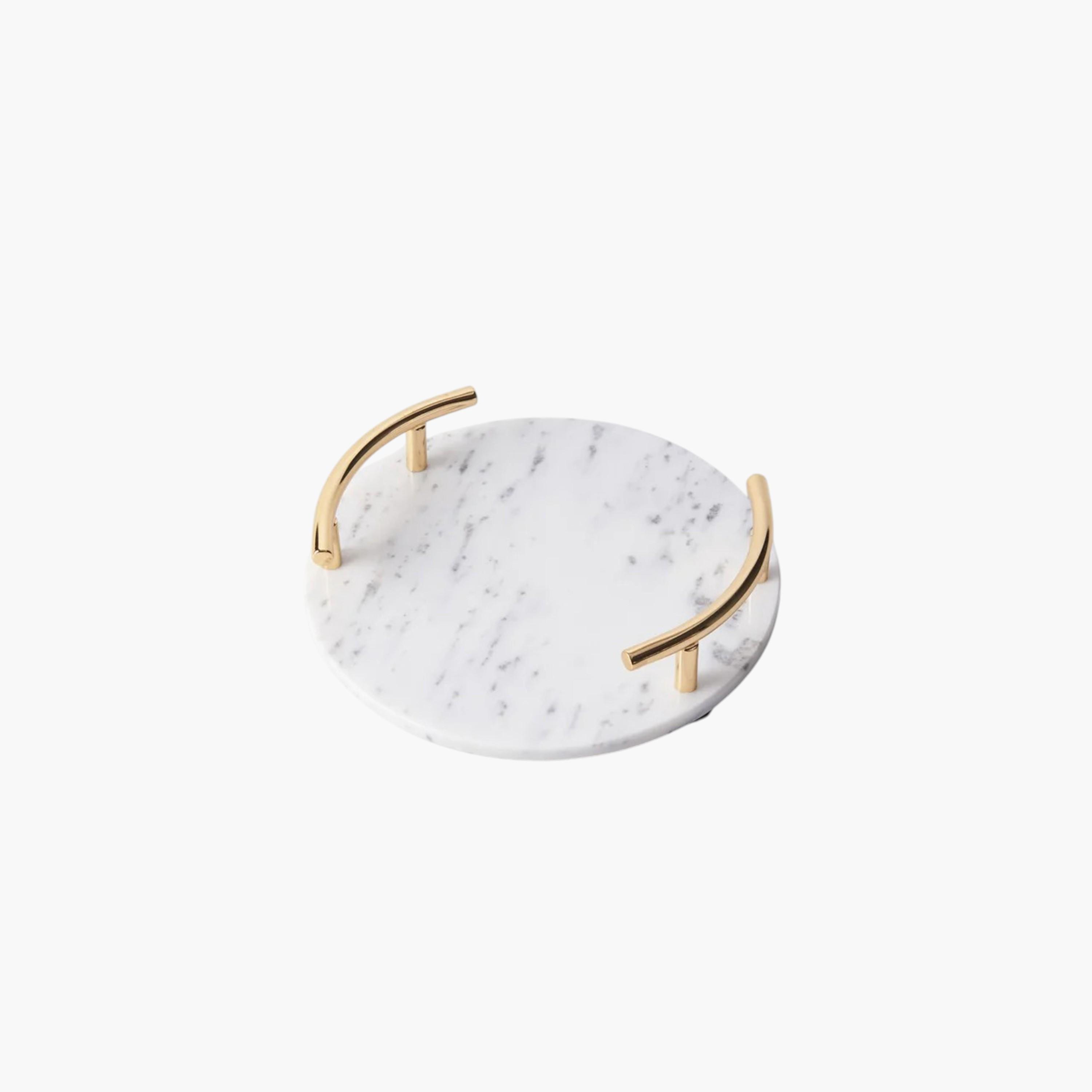 Marble Decorative Tray with Handles-household-decor-boxesandtrays-image-2