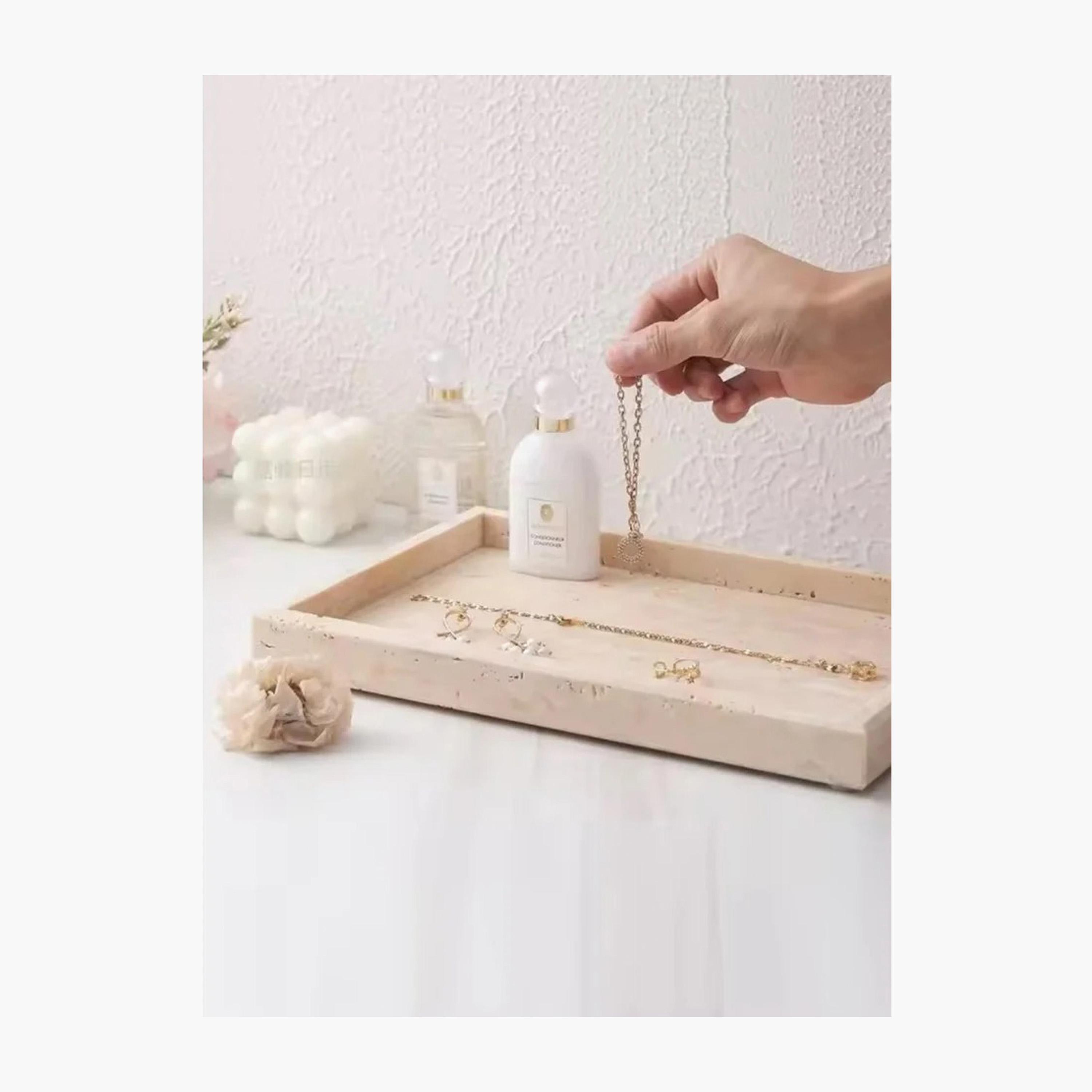 Travertine Marble Decorative Tray - 30x20x3 cms-household-decor-boxesandtrays-image-1