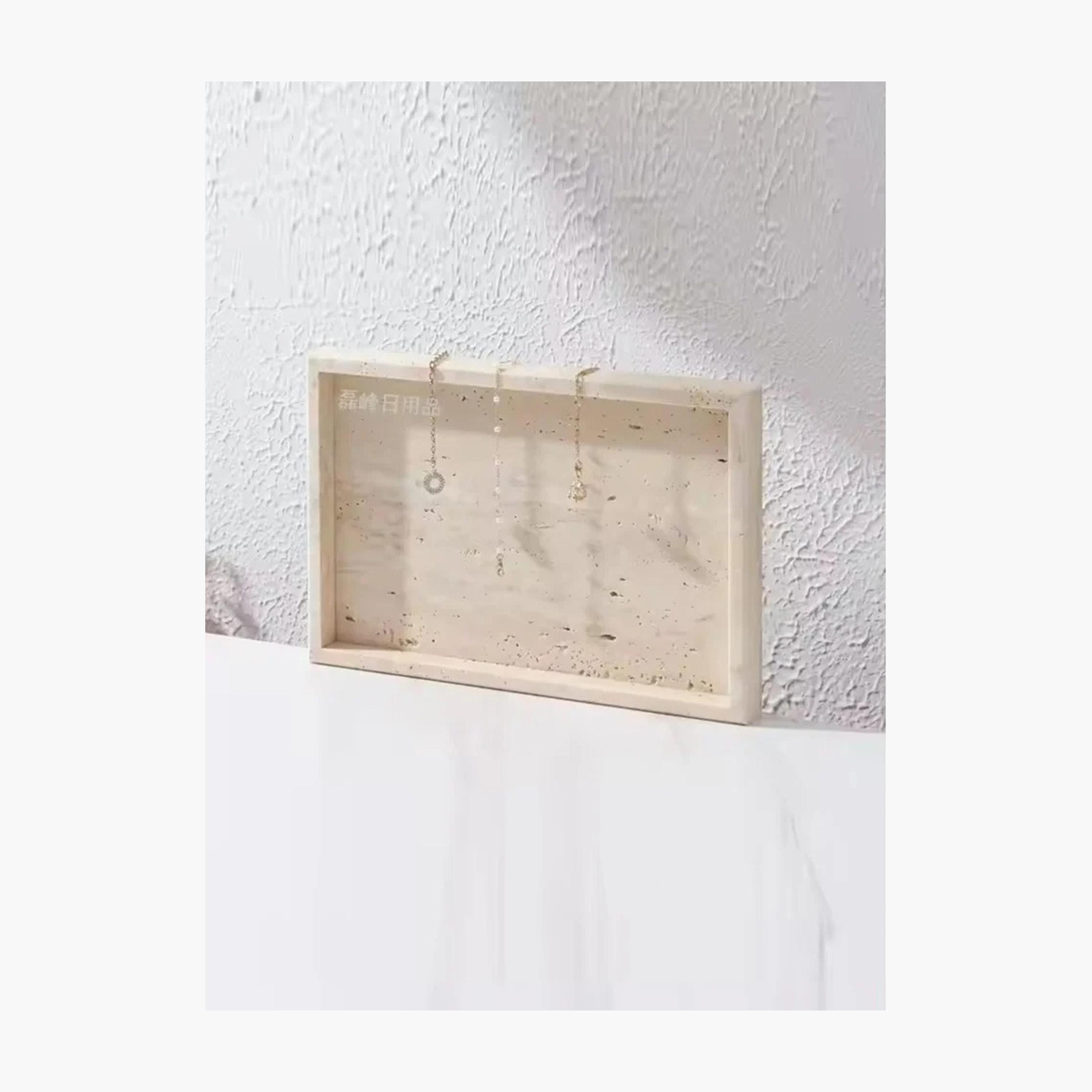 Travertine Marble Decorative Tray - 30x20x3 cms-household-decor-boxesandtrays-image-2