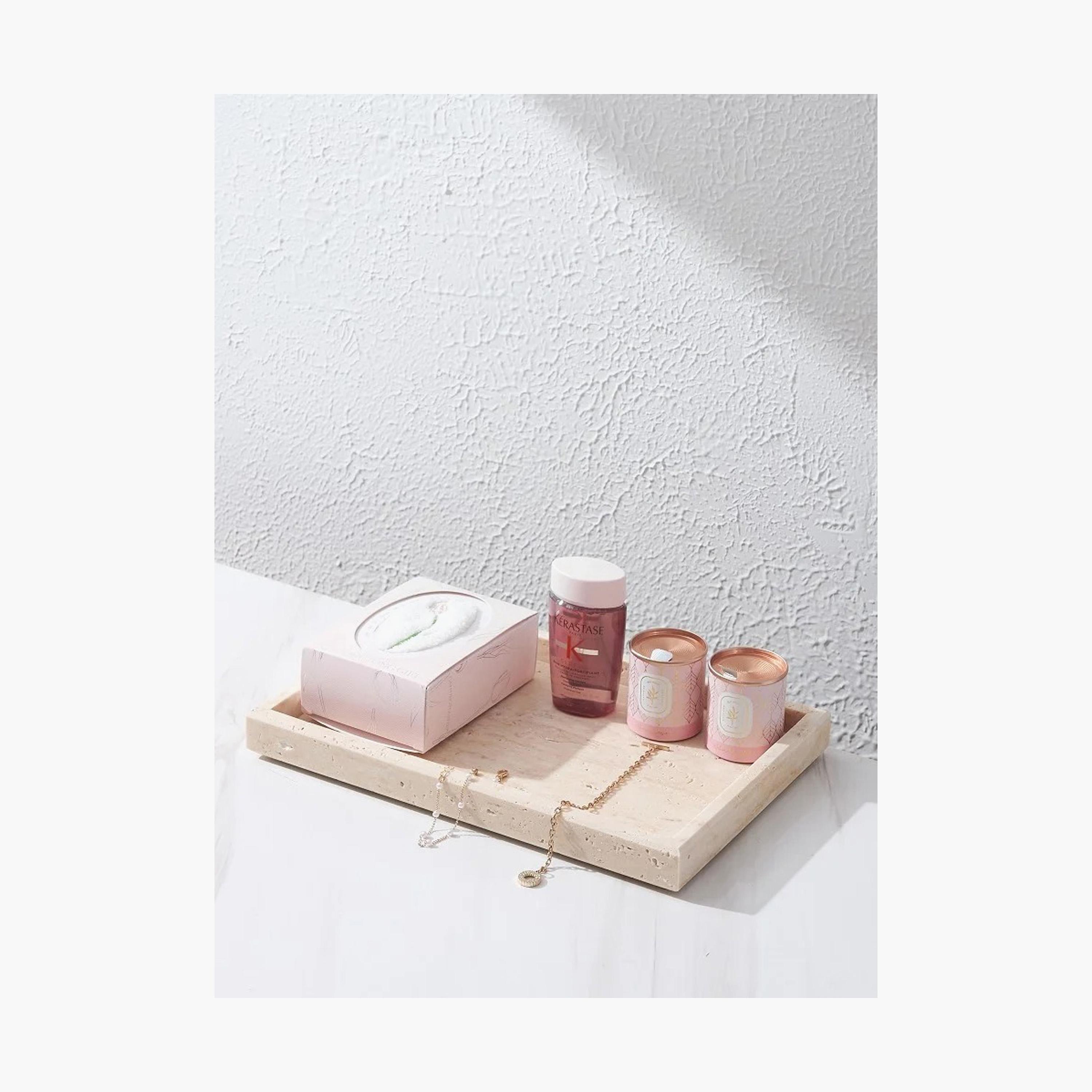 Travertine Marble Decorative Tray - 30x20x3 cms-household-decor-boxesandtrays-image-3