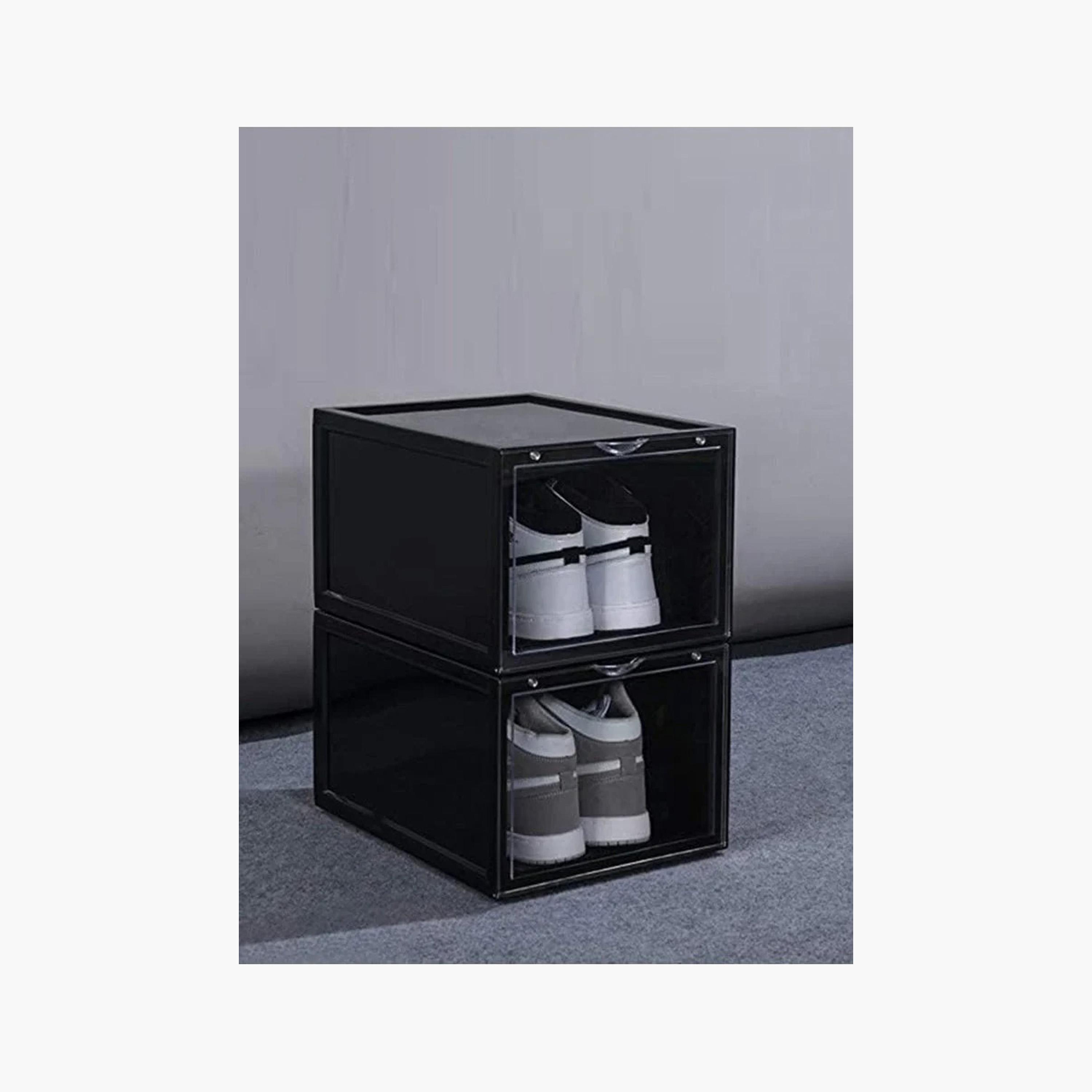 Stackable 2-Piece Shoe Storage Box Set-household-storage-storagesolutions-shoeracksandstorage-image-1