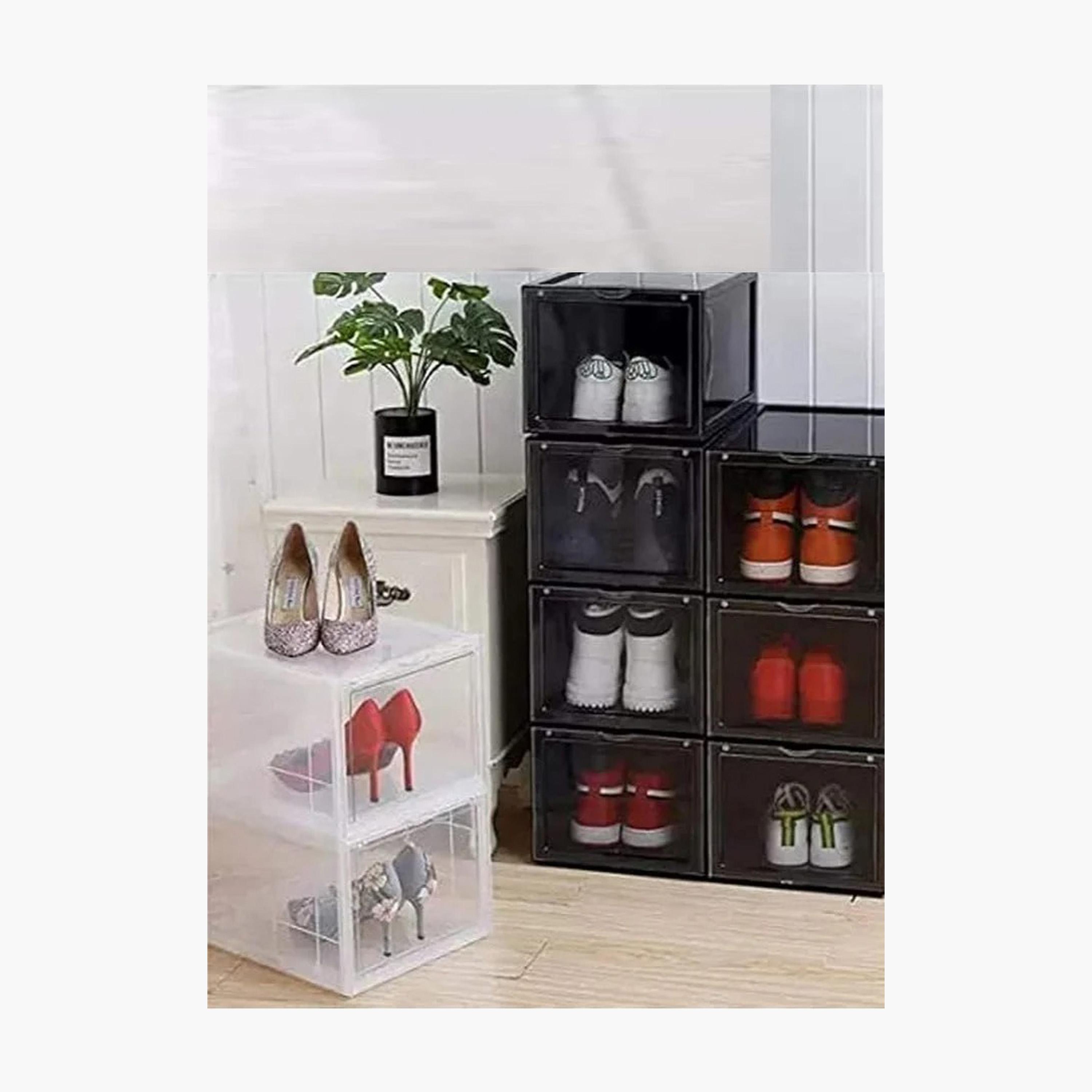 Stackable 2-Piece Shoe Storage Box Set-household-storage-storagesolutions-shoeracksandstorage-image-2
