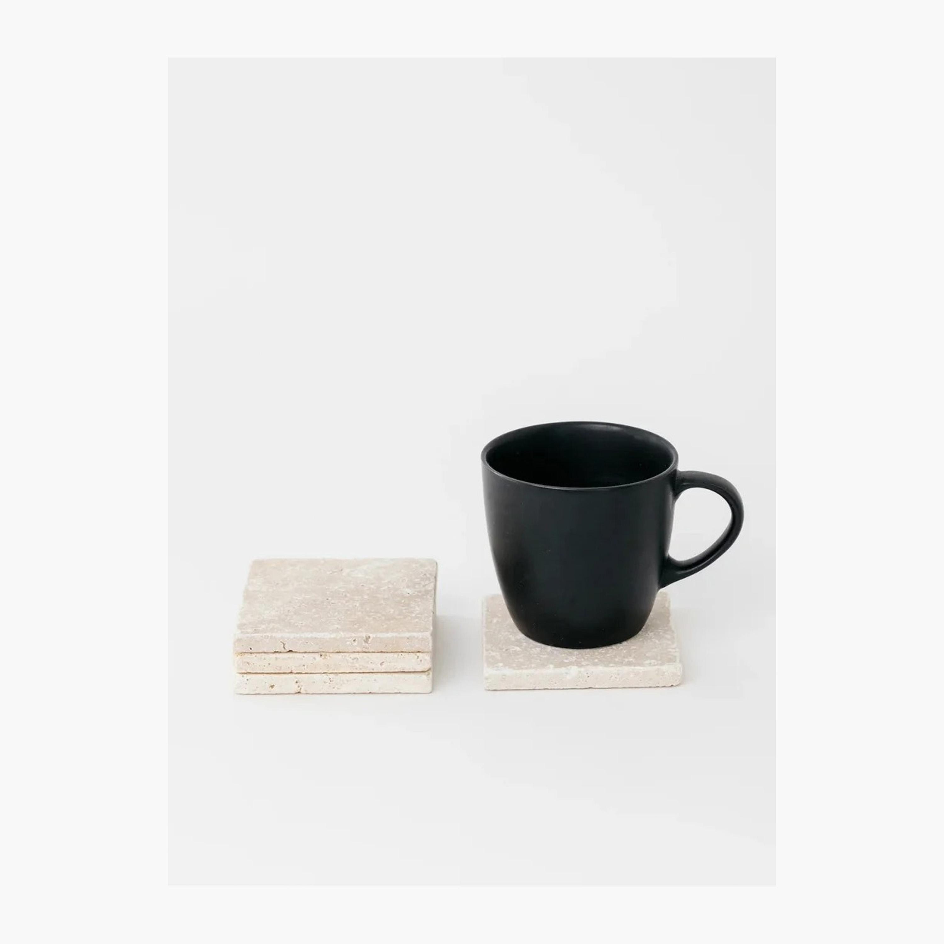 Travertine Marble Coaster - Set of 4-household-dining-teaandcoffee-teaandcoffeeaccessories-image-1