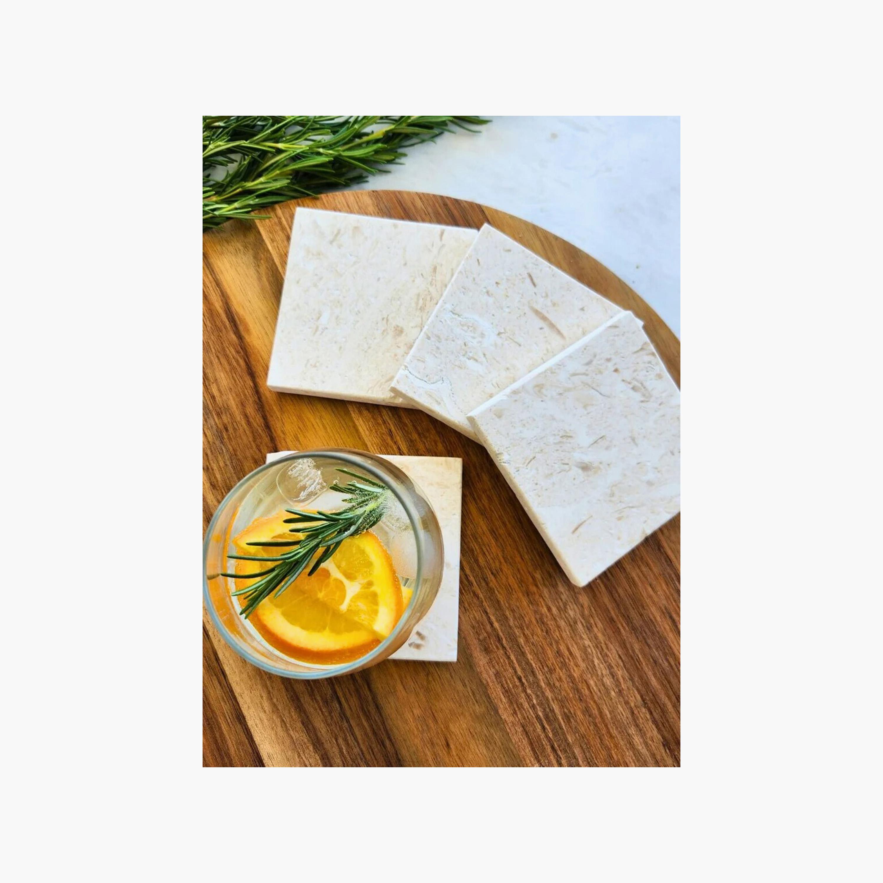 Travertine Marble Coaster - Set of 4-household-dining-teaandcoffee-teaandcoffeeaccessories-image-4