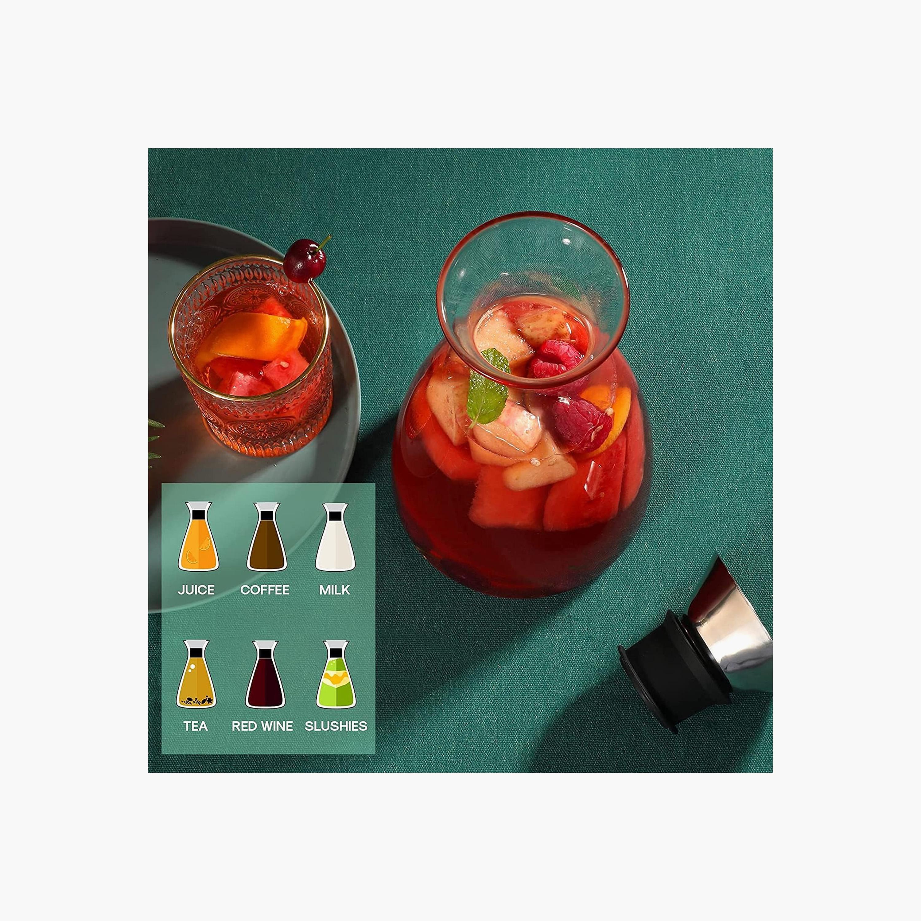 إبريق مياه بورسيليكات مع غطاء سكب ستانليس ستيل من ون تشيس - 1.6 لتر-household-dining-drinkserveware-jugsdecantersandcarafes-image-2