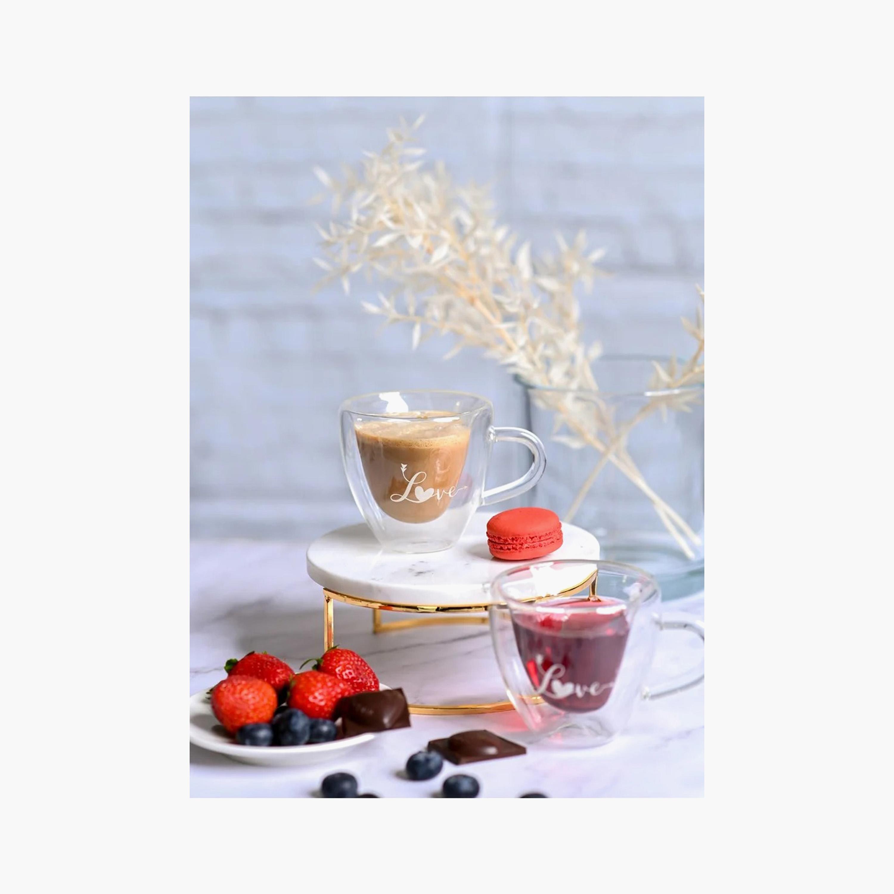 Printed Heart 2-Piece Double Wall Glass Coffee Mug Set - 180 ml-household-dining-teaandcoffee-mugsandcups-image-1