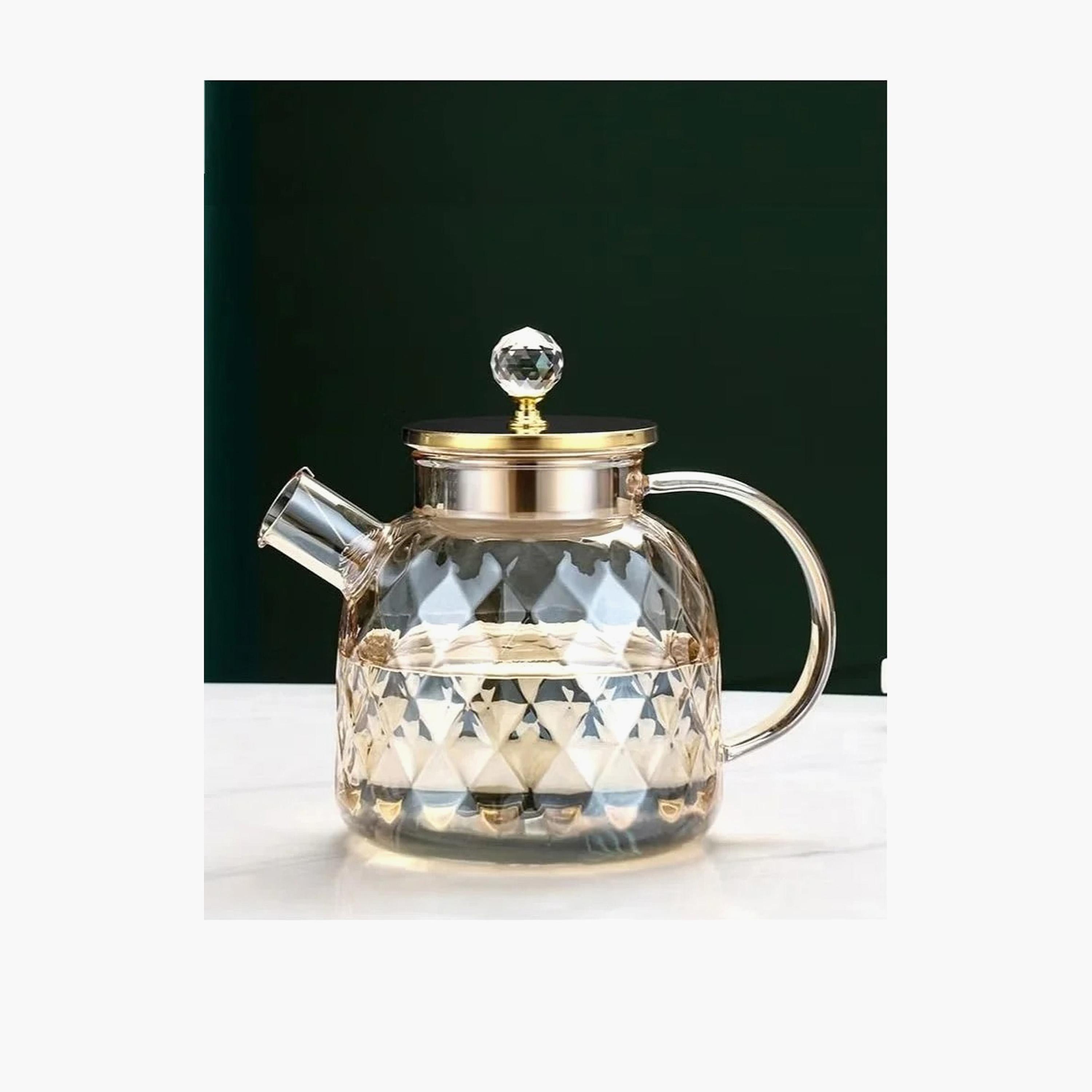 إبريق شاي زجاج بوروسيليكات بمصفاة ستانلس ستيل وغطاء من 1 تشيس - 1.2 لتر-household-dining-teaandcoffee-vacuumflaskscoffeeandteapots-image-1