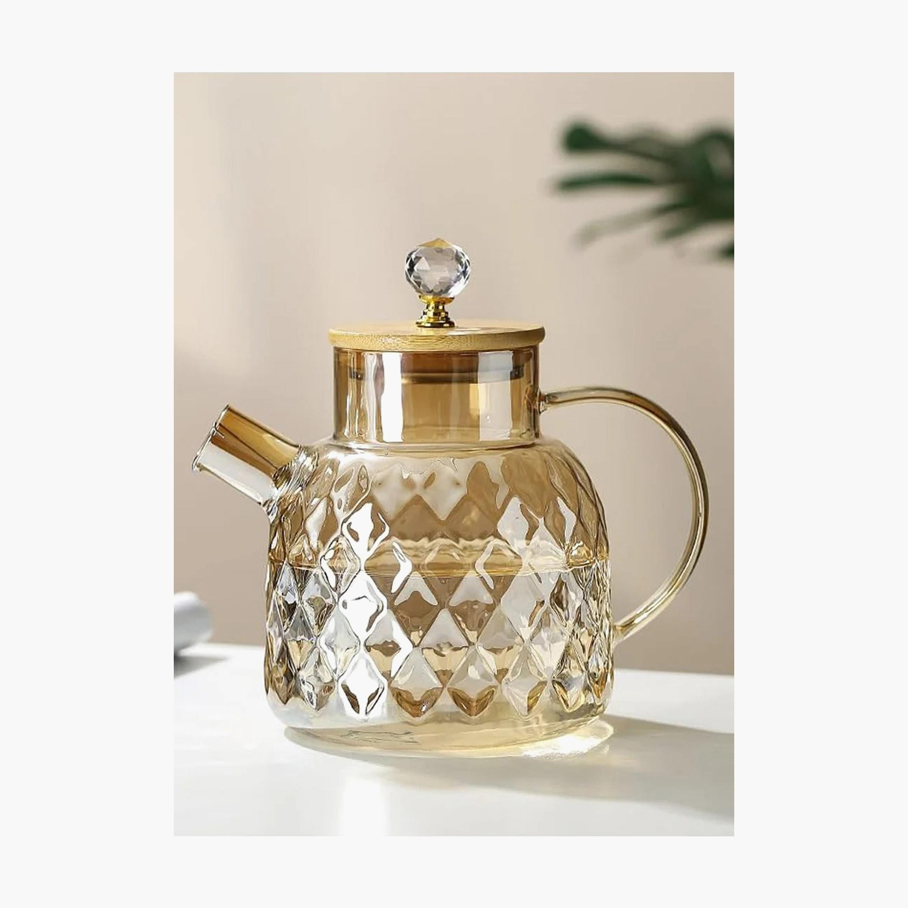 إبريق شاي زجاج بوروسيليكات بمصفاة ستانلس ستيل وغطاء من 1 تشيس - 1.2 لتر-household-dining-teaandcoffee-vacuumflaskscoffeeandteapots-image-4