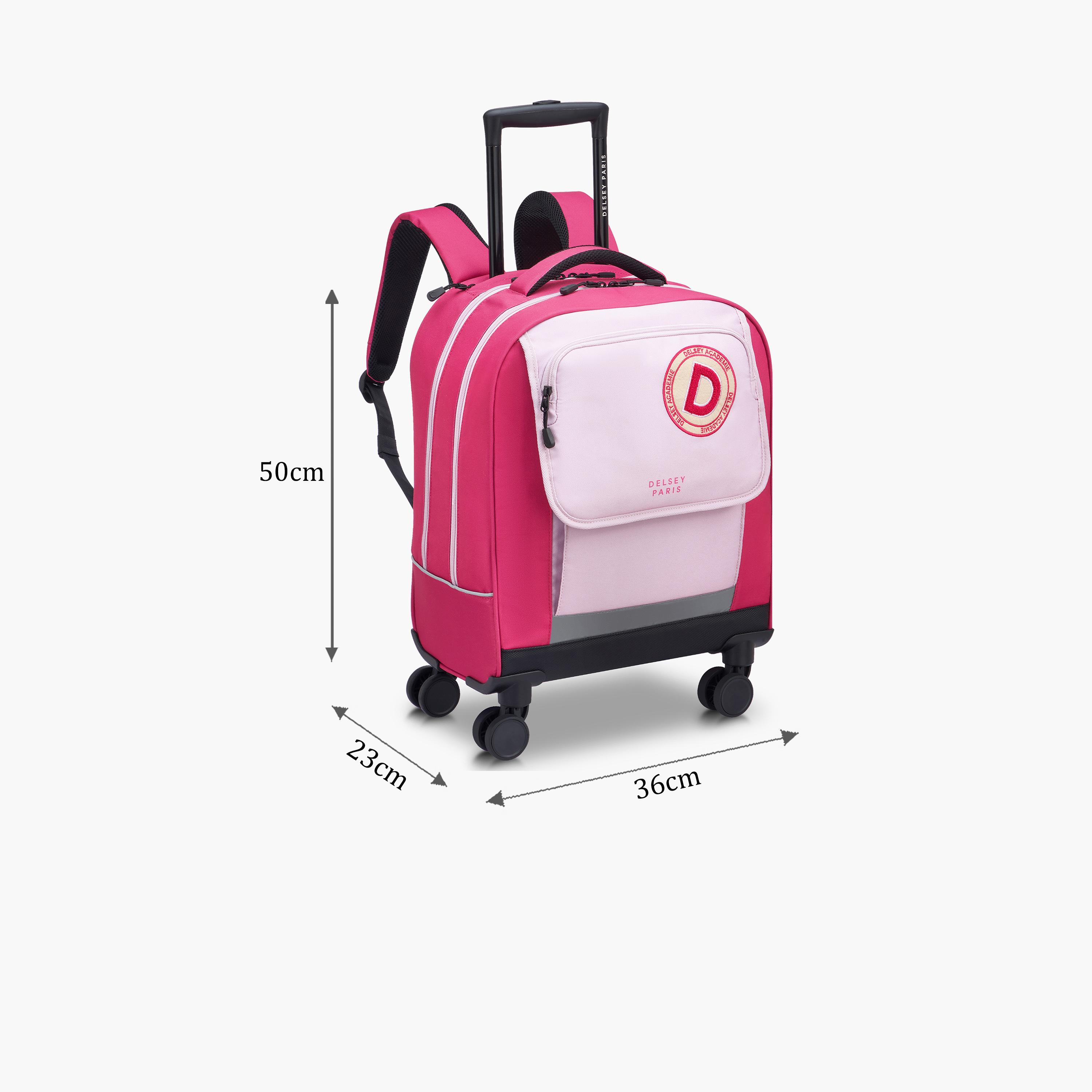 Delsey Paris Academie BTS Collection 4-Wheel Vertical Trolly حقيبة وردي-school-bagsandbackpacks-trolleybags-image-2