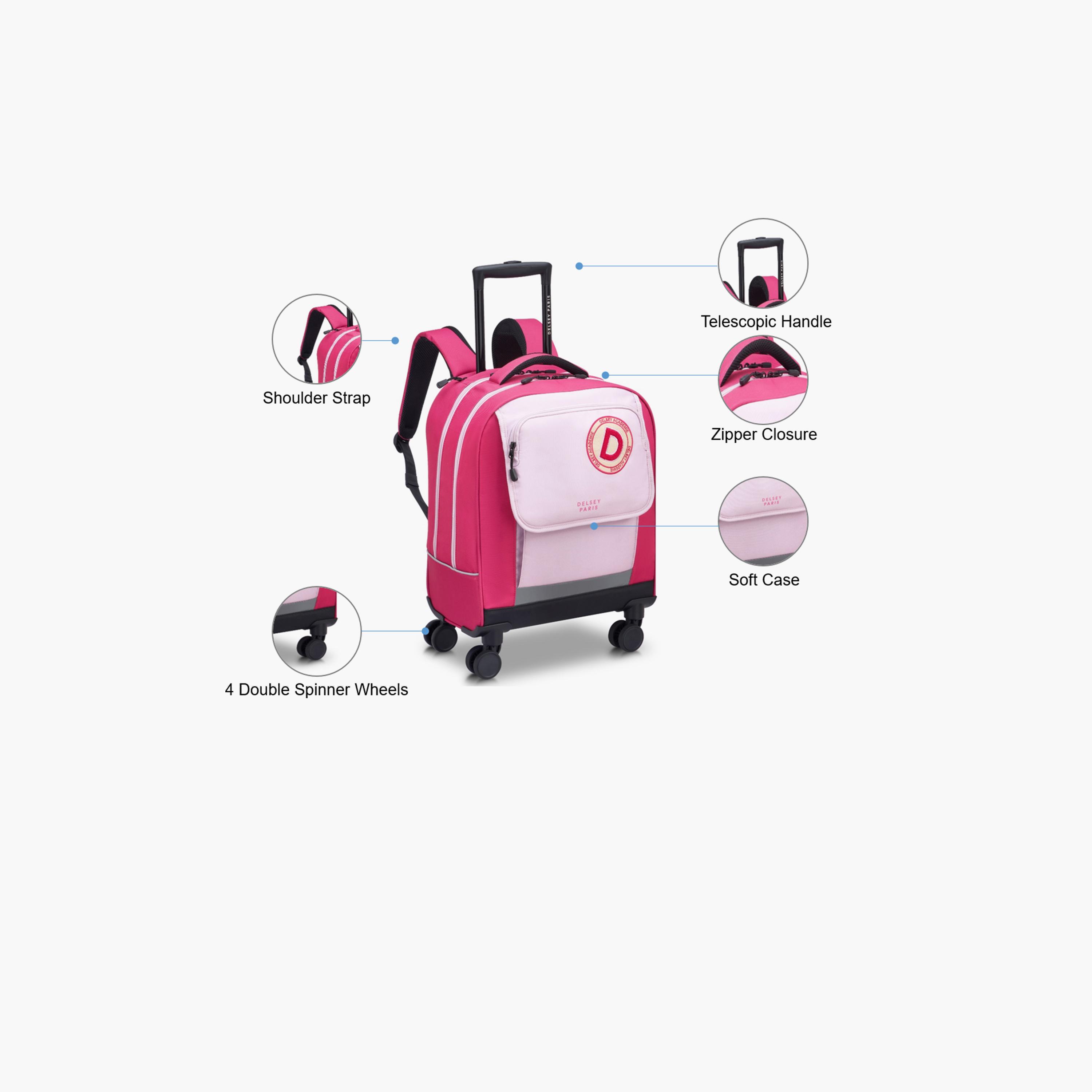 Delsey Paris Academie BTS Collection 4-Wheel Vertical Trolly حقيبة وردي-school-bagsandbackpacks-trolleybags-image-3
