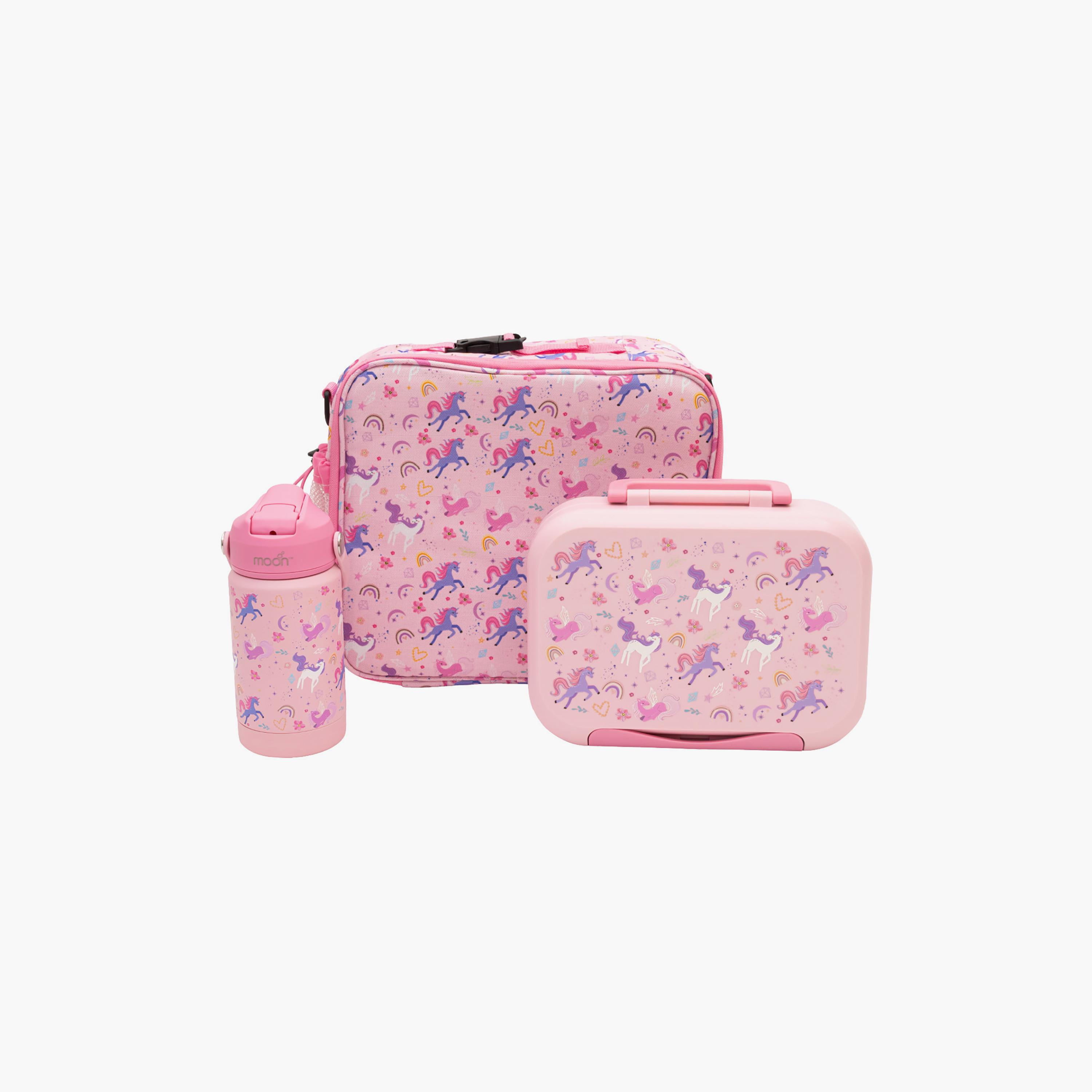 Moon 3-Piece Printed Lunch Box Set - Unicorn-school-lunchessentials-sets-image-1