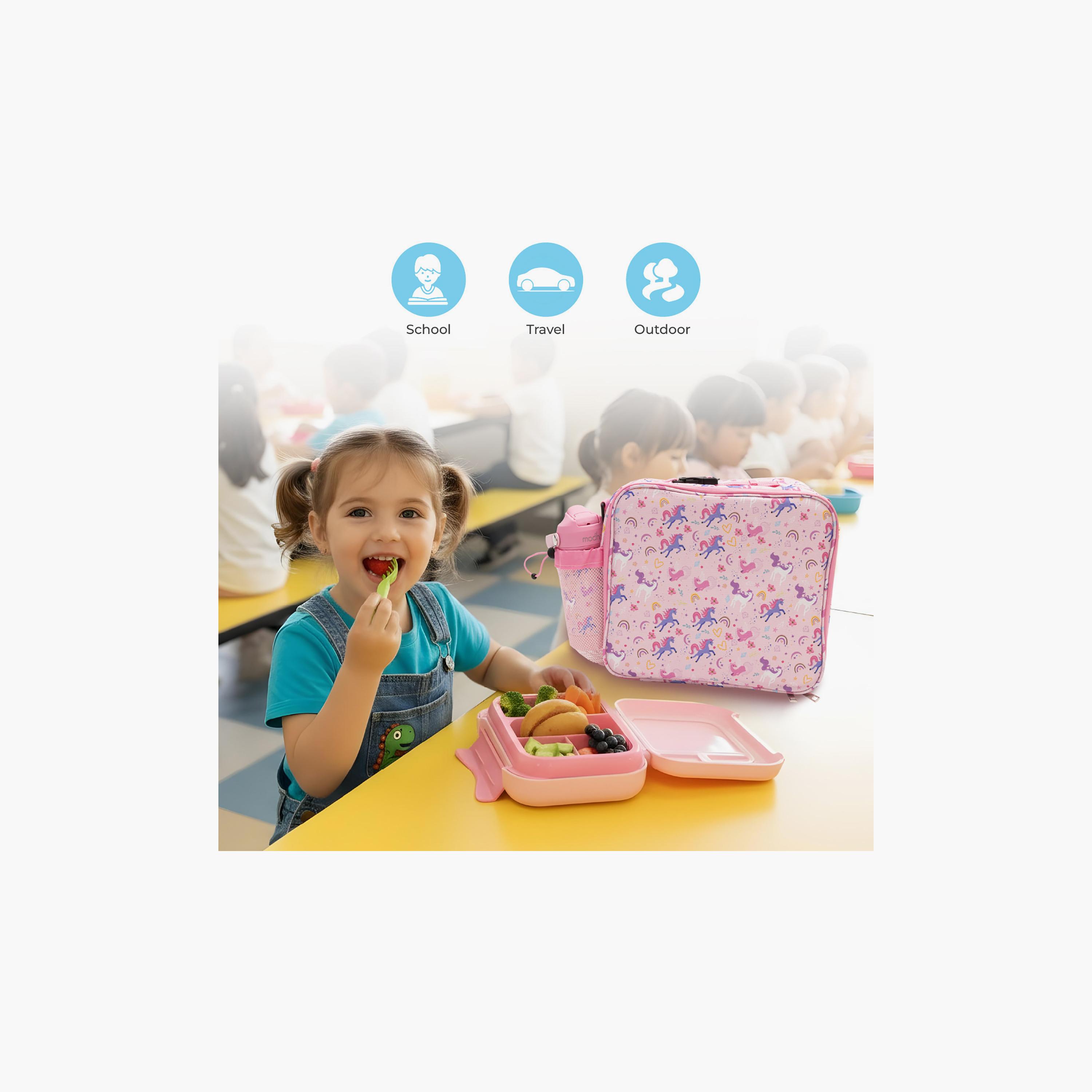 Moon 3-Piece Printed Lunch Box Set - Unicorn-school-lunchessentials-sets-image-3