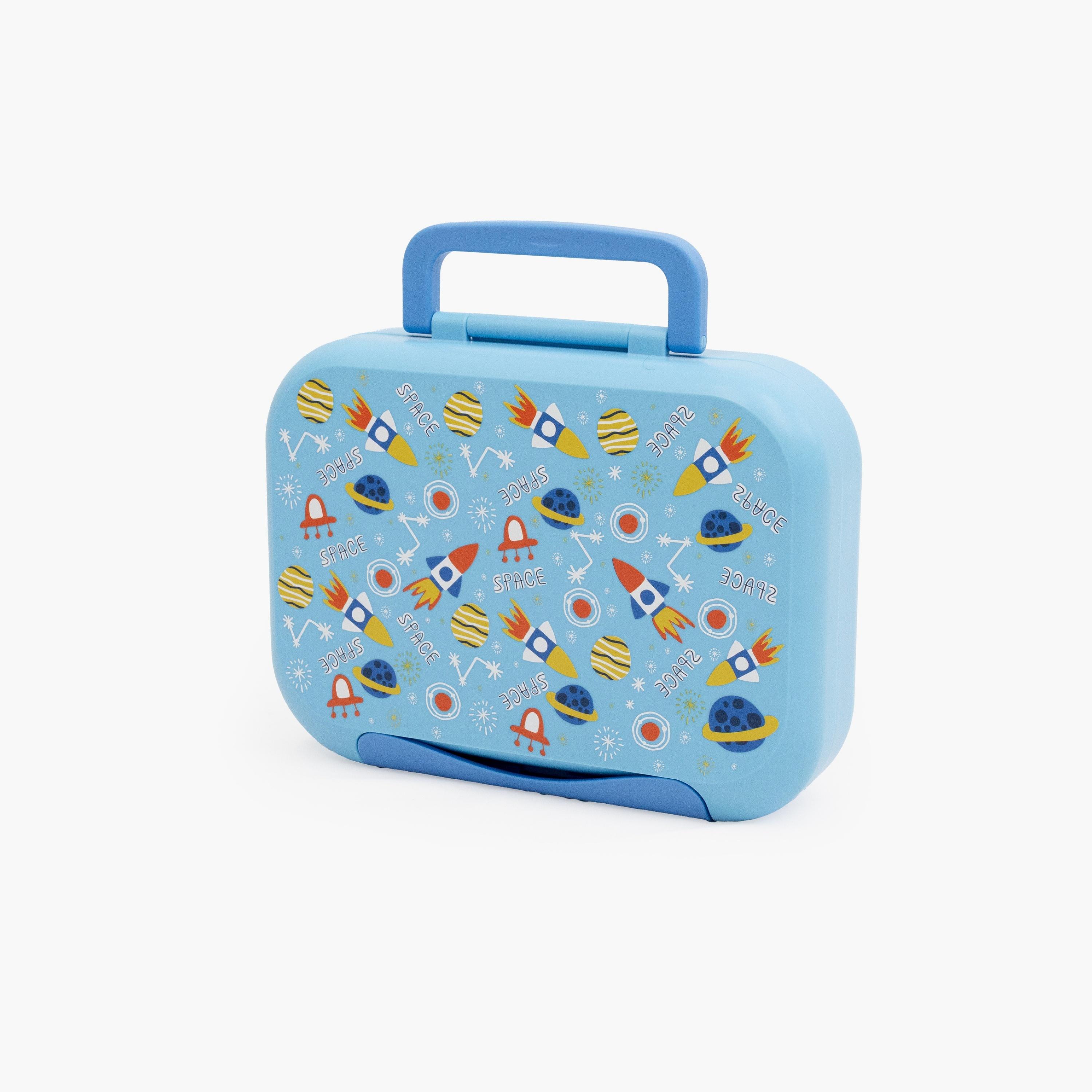 Moon Printed Insulated Water Bottle with Lunch Box - Space-school-lunchessentials-sets-image-2
