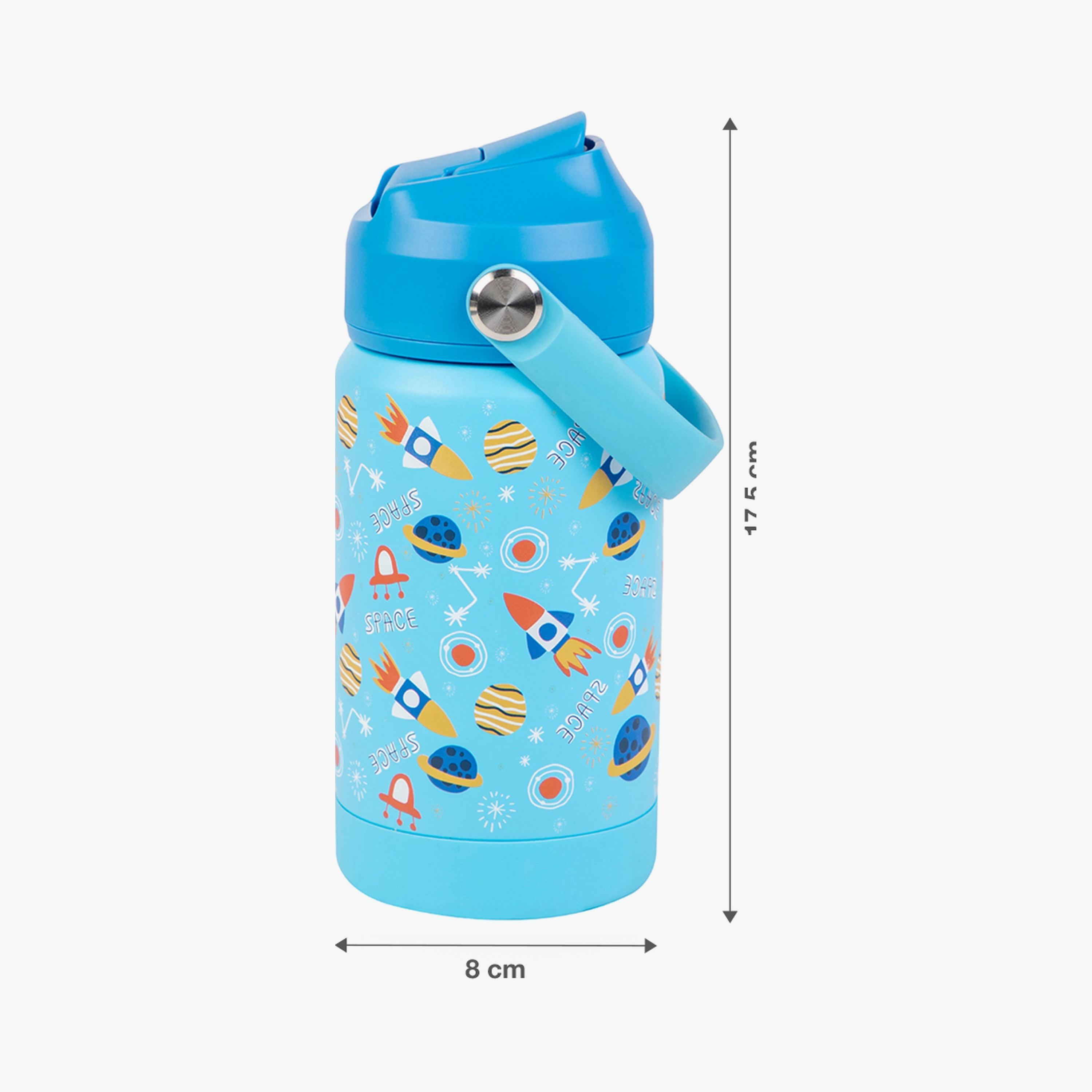 Moon Printed Insulated Water Bottle with Lunch Box - Space-school-lunchessentials-sets-image-3