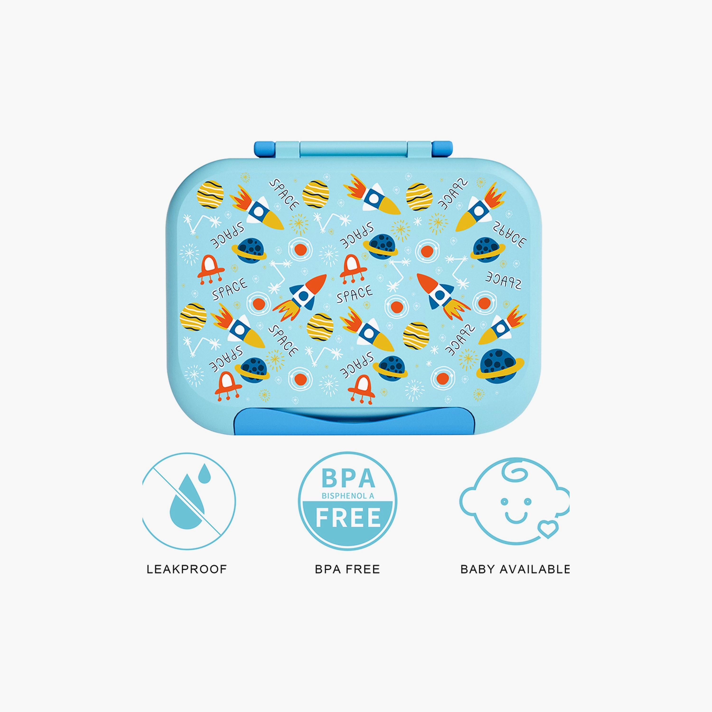 Moon Printed Insulated Water Bottle with Lunch Box - Space-school-lunchessentials-sets-image-4