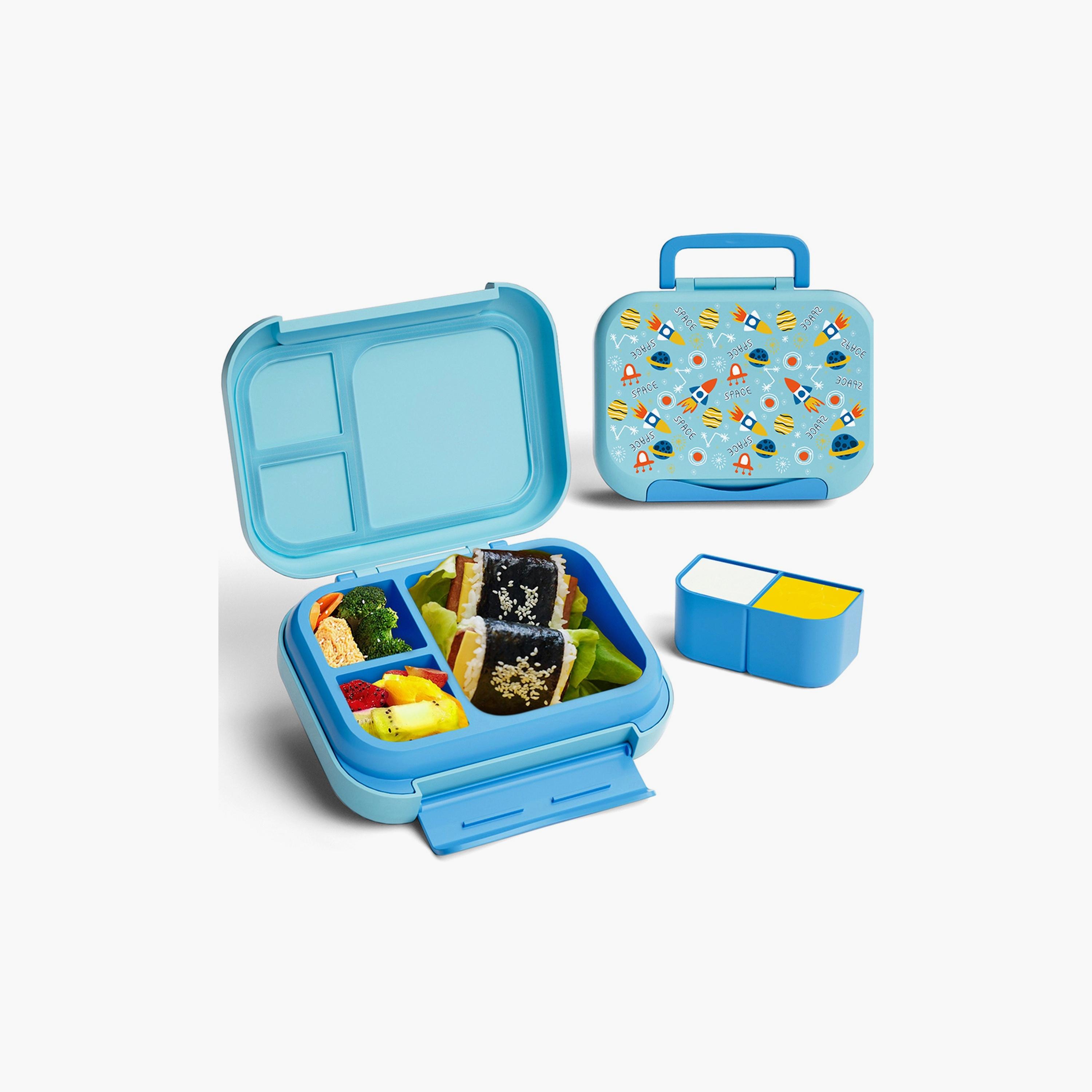 Moon Printed Insulated Water Bottle with Lunch Box - Space-school-lunchessentials-sets-image-5