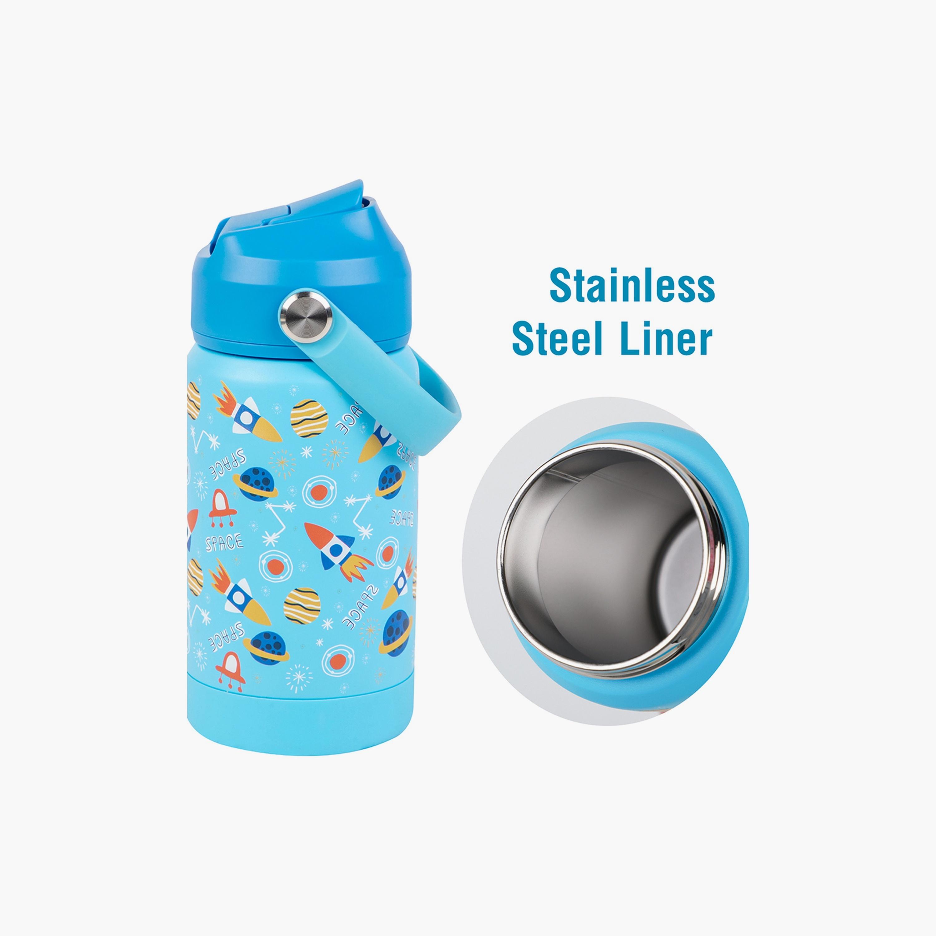 Moon Printed Insulated Water Bottle with Lunch Box - Space-school-lunchessentials-sets-image-6