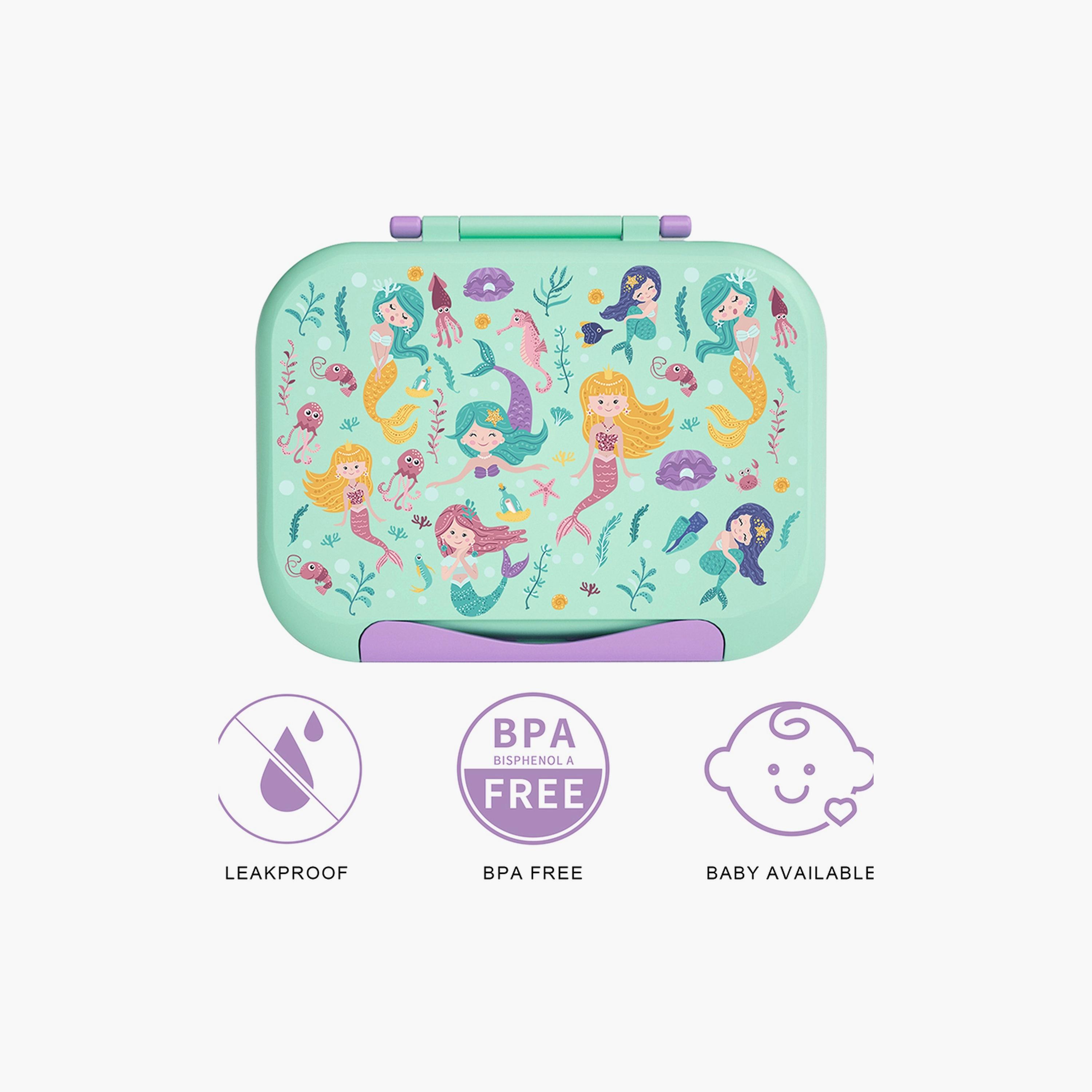 Moon Printed Insulated Water Bottle with Lunch Box - Mermaid-school-lunchessentials-sets-image-3