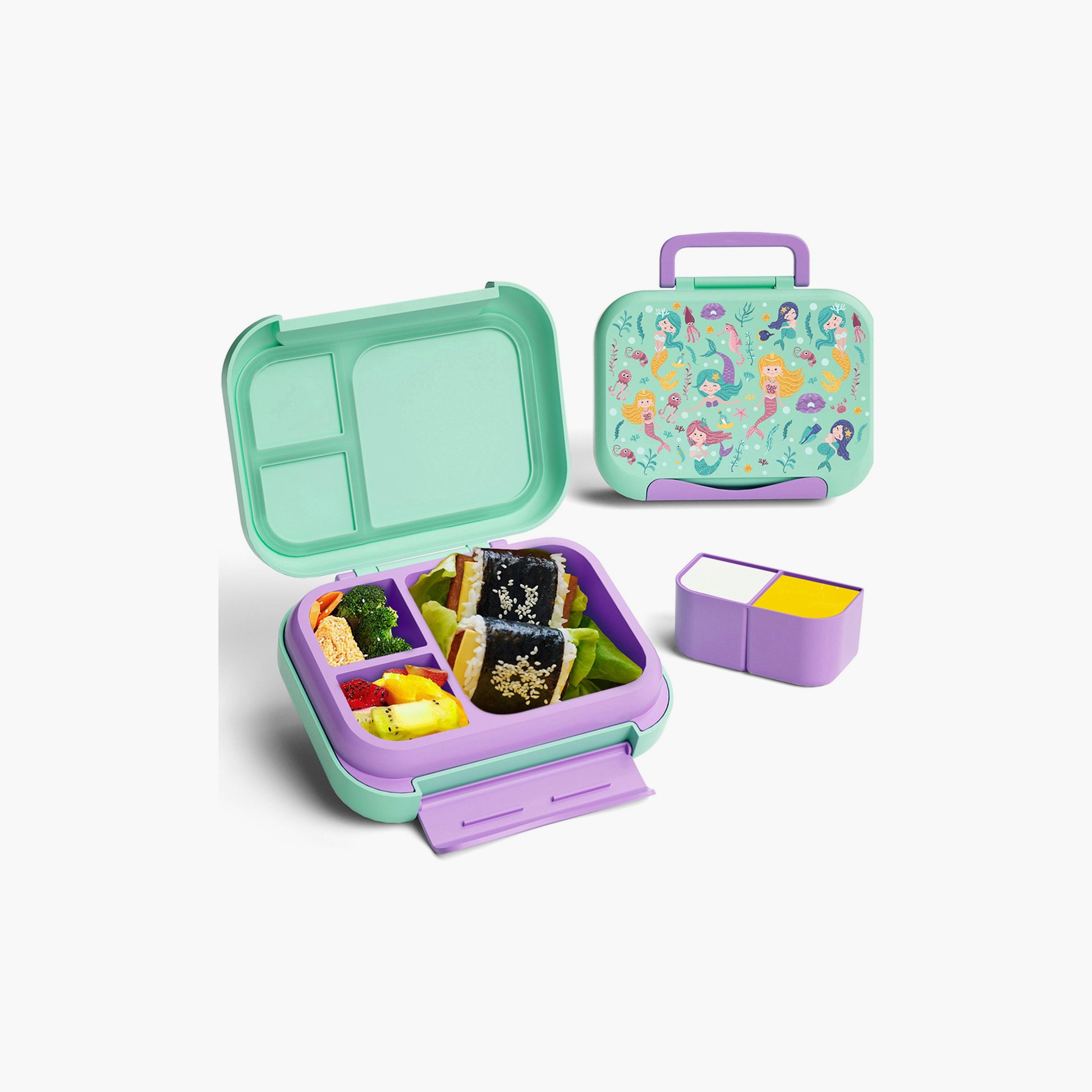 Moon Printed Insulated Water Bottle with Lunch Box - Mermaid-school-lunchessentials-sets-image-4
