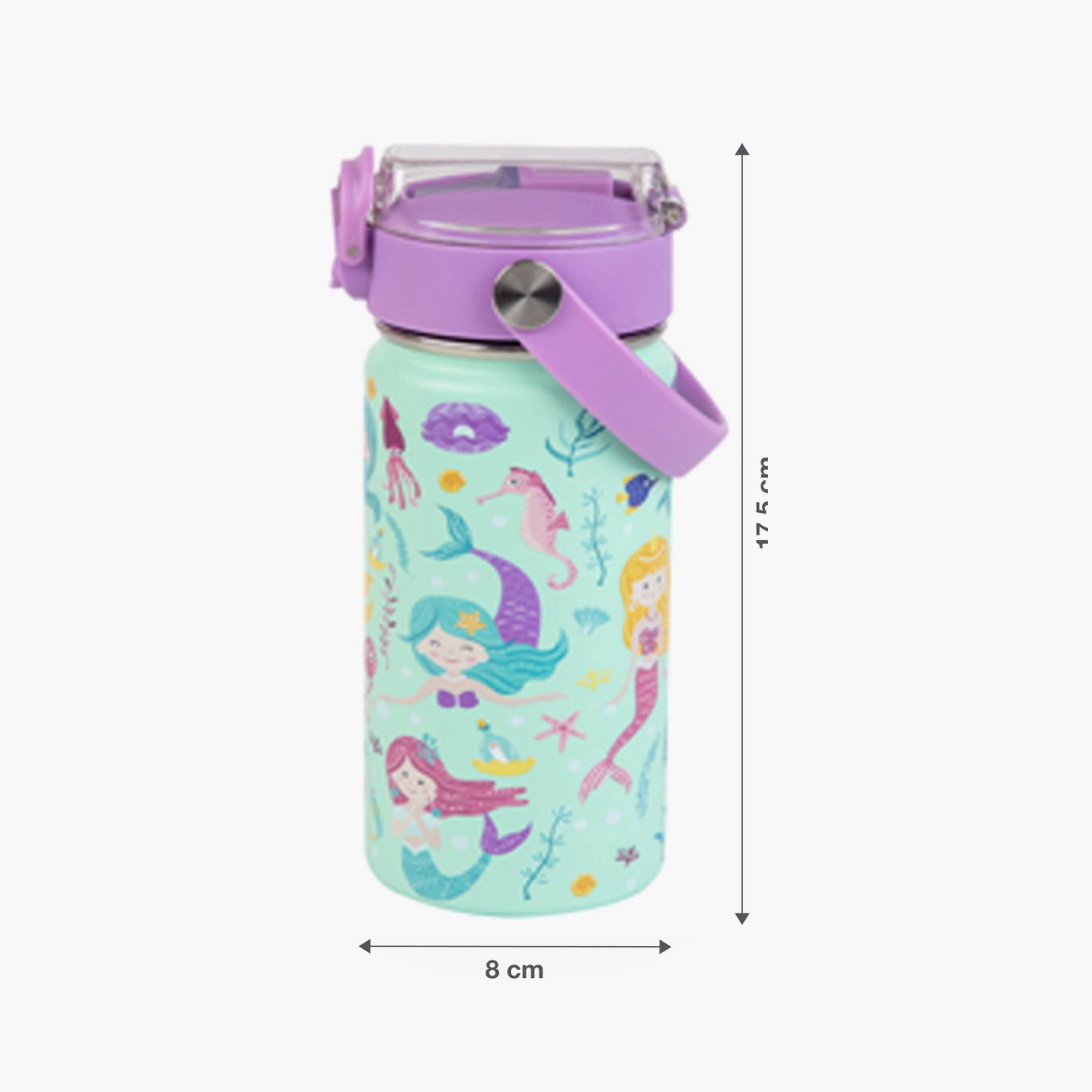 Moon Printed Insulated Water Bottle with Lunch Box - Mermaid-school-lunchessentials-sets-image-5