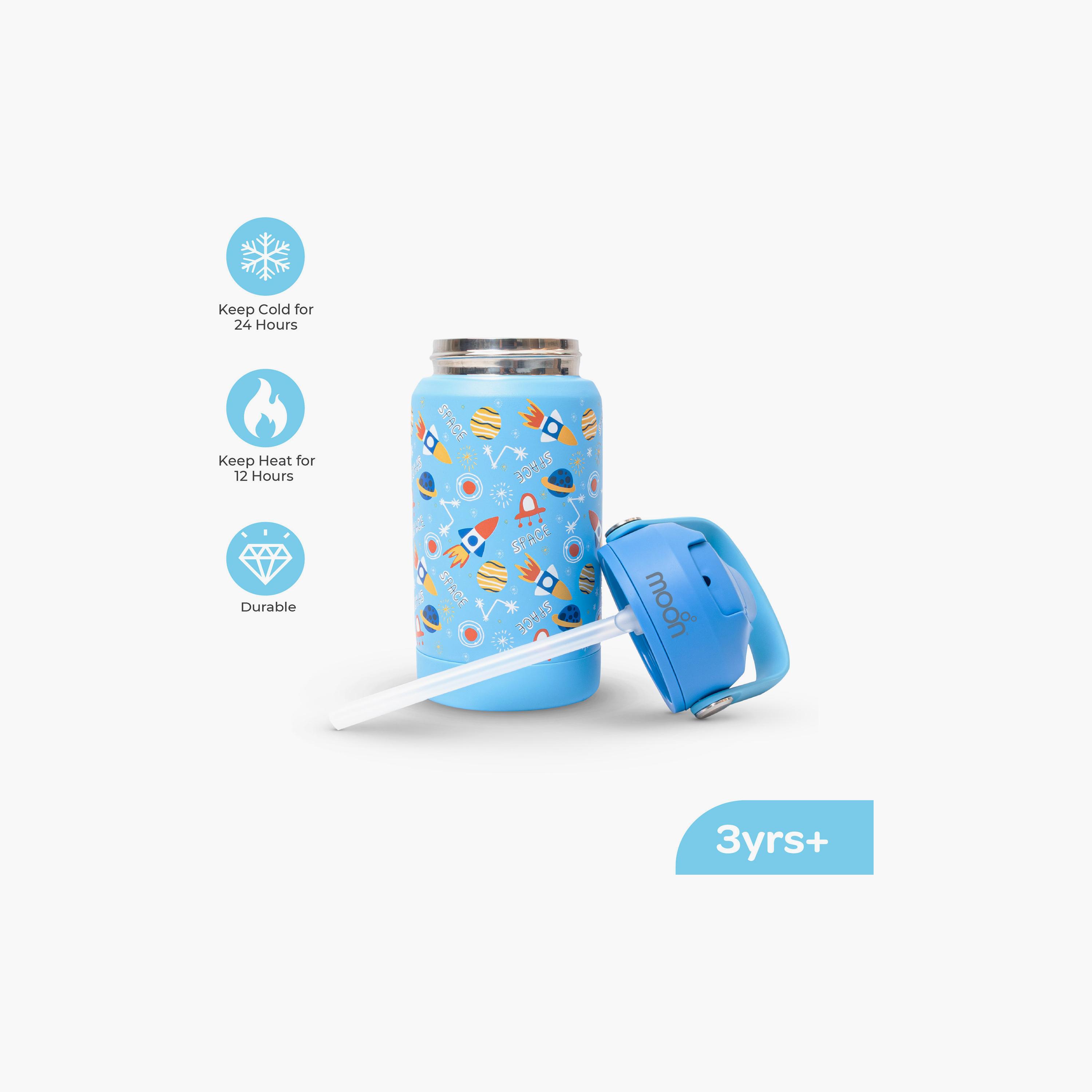 Moon Leak Proof Insulated Printed Water Bottle - Space-school-waterbottles-image-2