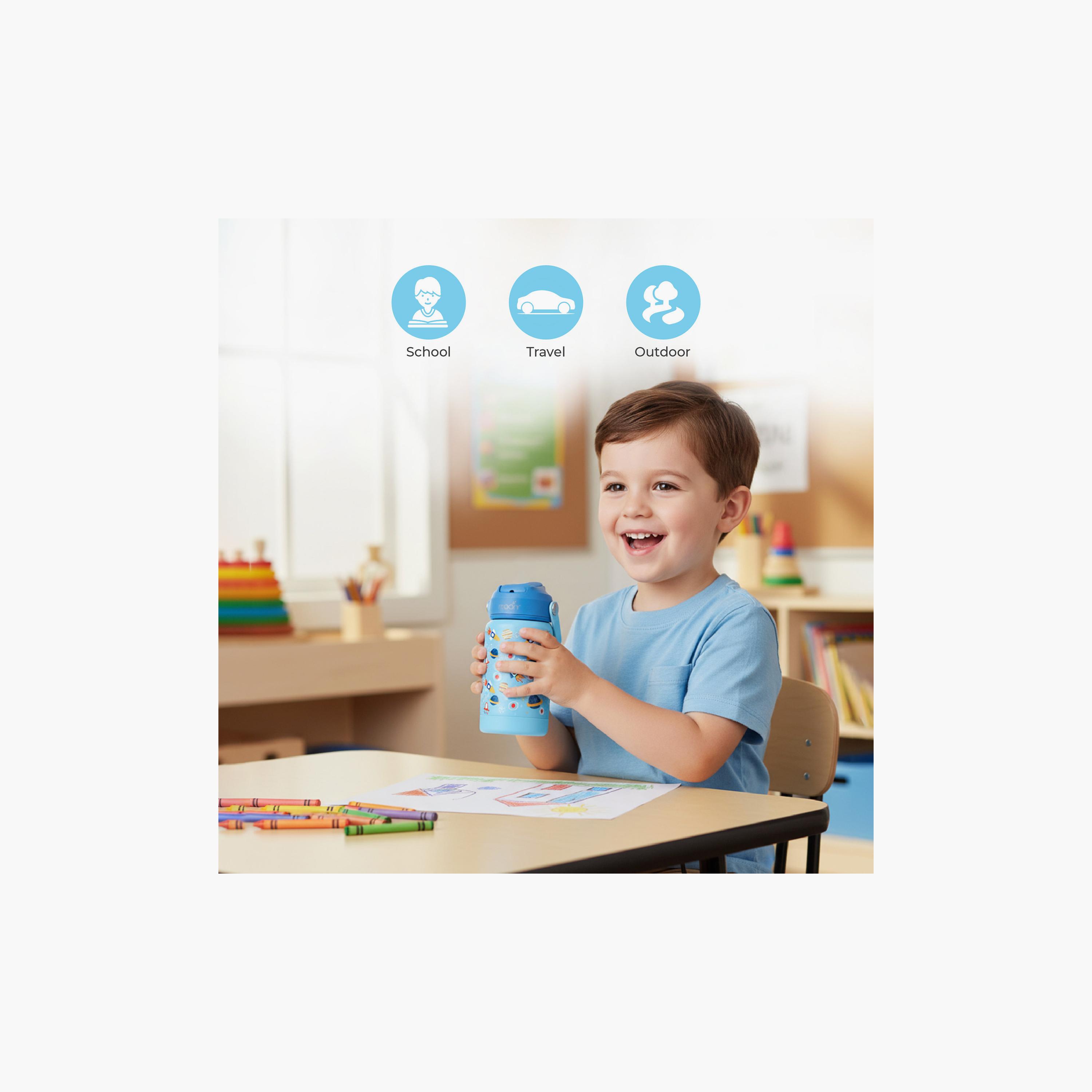 Moon Leak Proof Insulated Printed Water Bottle - Space-school-waterbottles-image-4