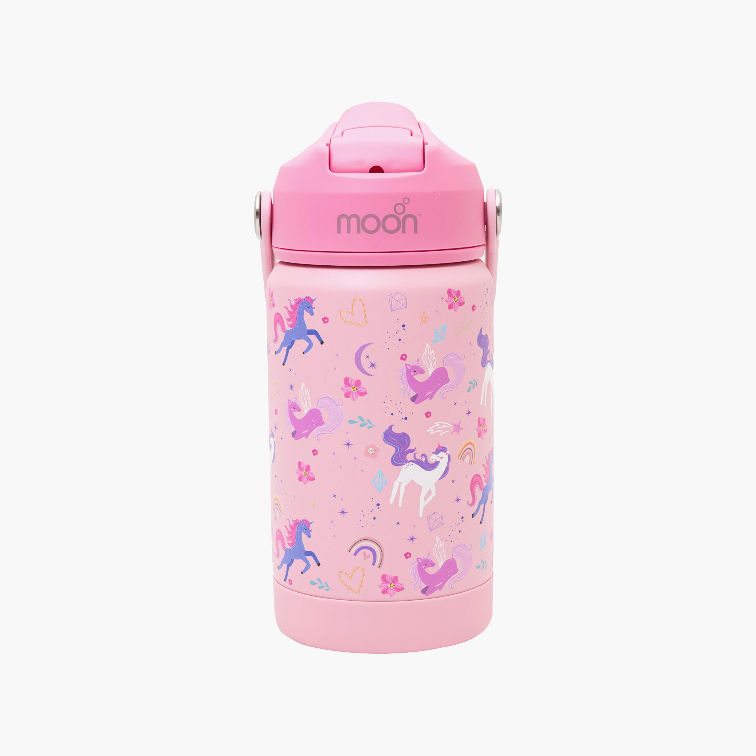 Moon Leak Proof Insulated Printed Water Bottle - Unicorn-school-waterbottles-image-1