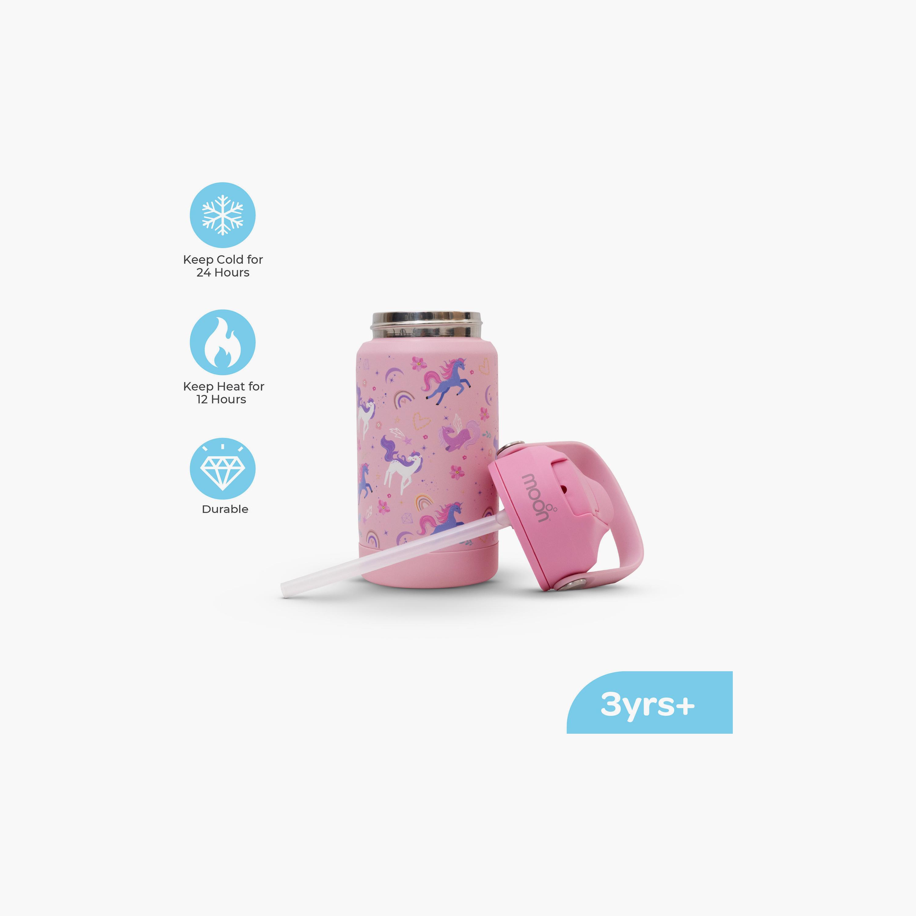 Moon Leak Proof Insulated Printed Water Bottle - Unicorn-school-waterbottles-image-2