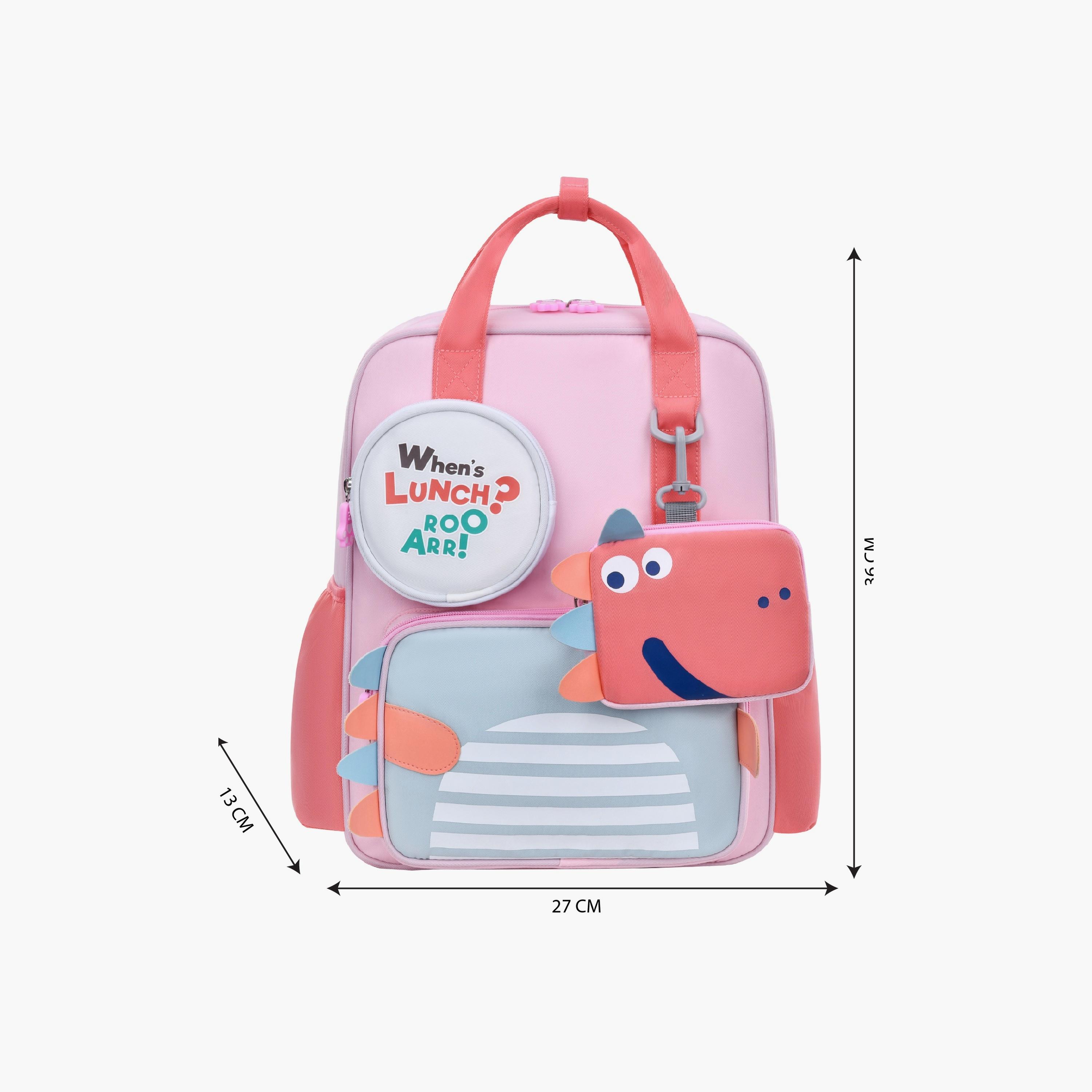 Moon 3D Design Comfy Backpack - Pink - 14inch-school-bagsandbackpacks-backpacks-image-3
