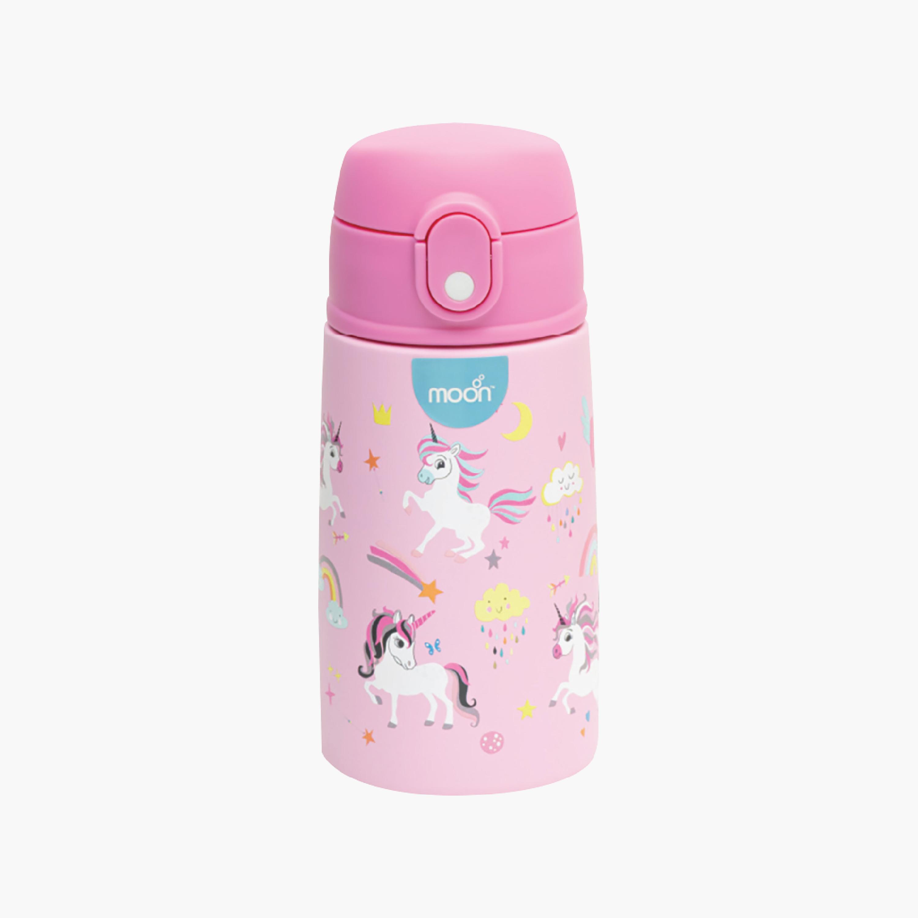 Moon Printed Insulated Stainless Steel Water Bottle - 400ml - Unicorn-school-waterbottles-image-1
