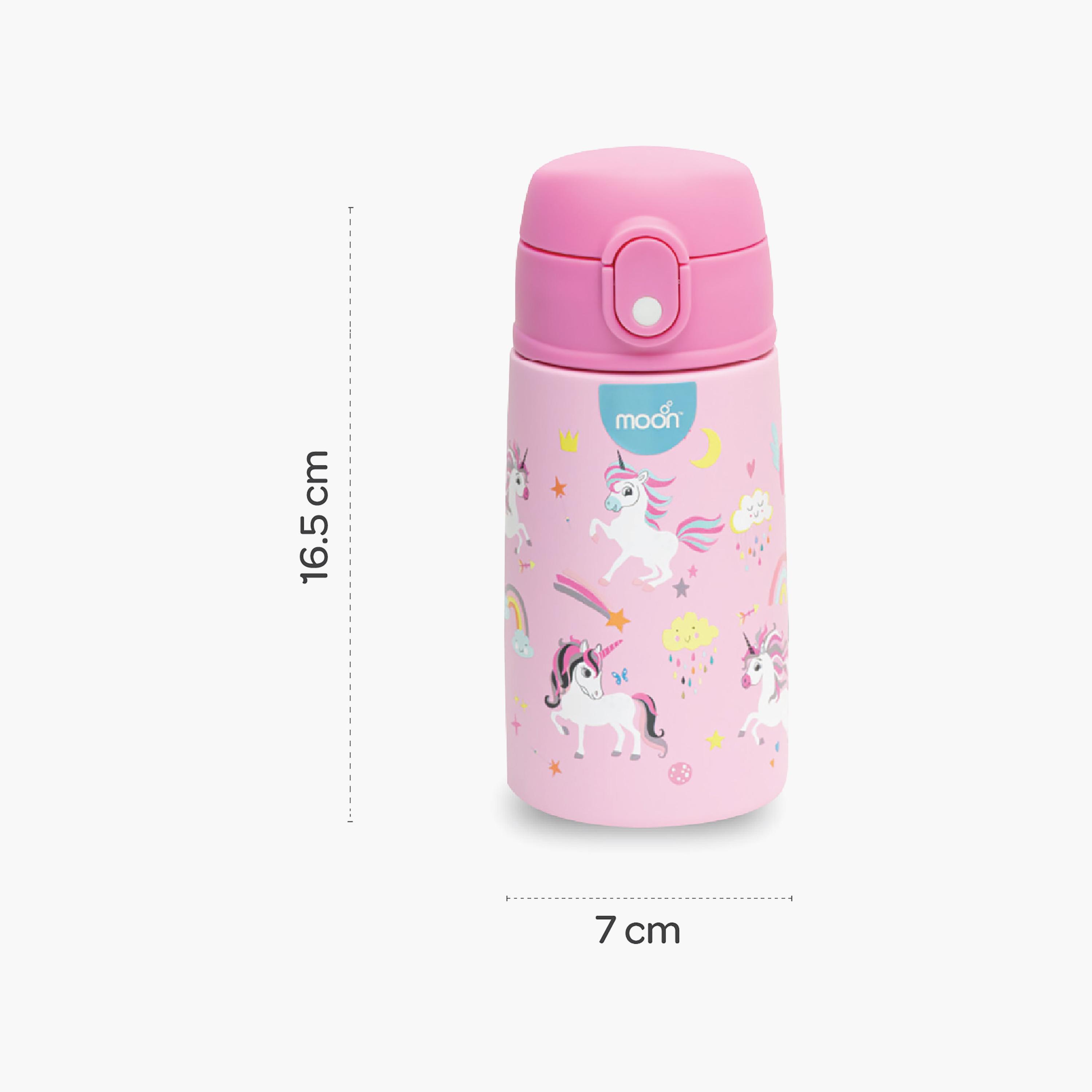Moon Printed Insulated Stainless Steel Water Bottle - 400ml - Unicorn-school-waterbottles-image-7