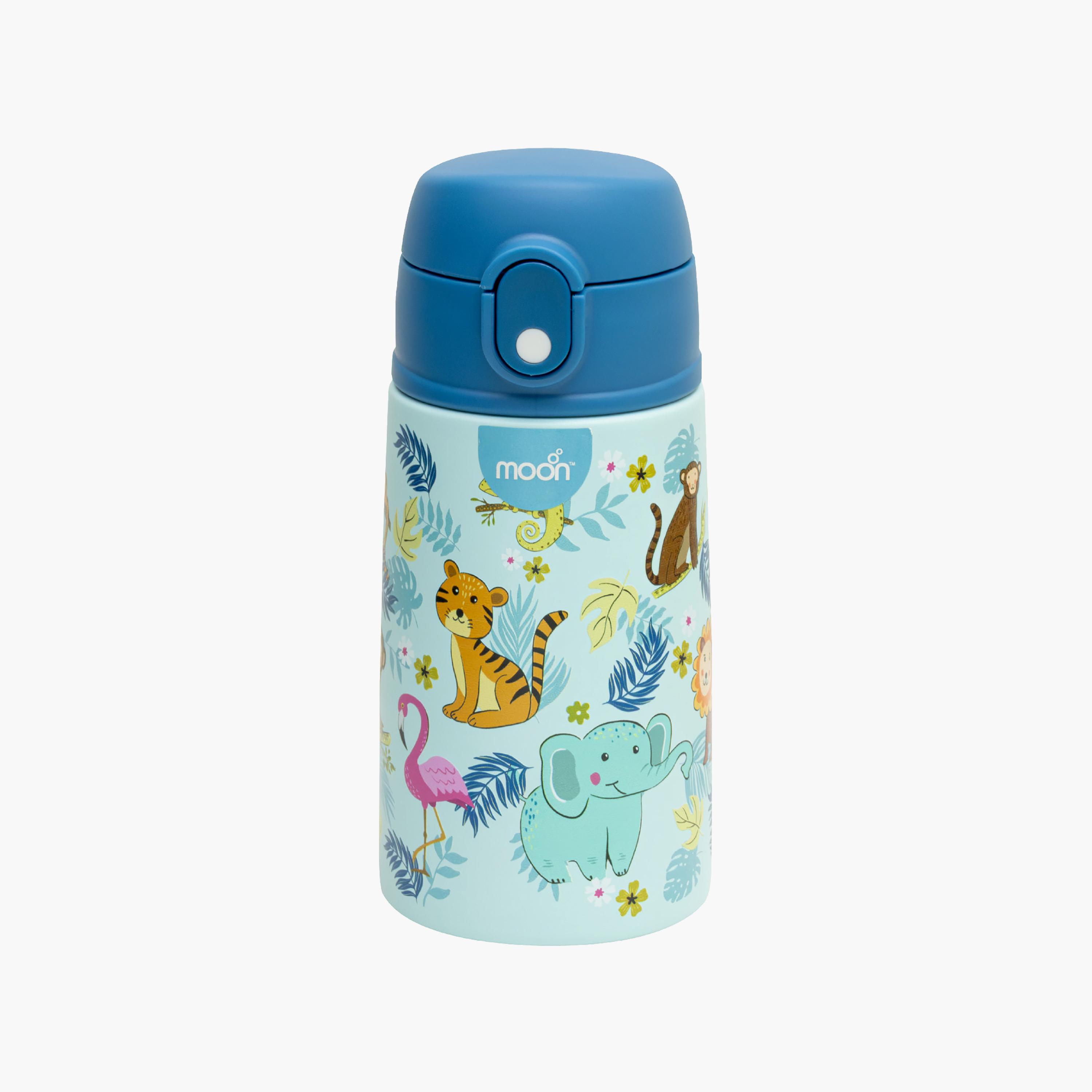 زجاجة مياه معزولة من الفولاذ المقاوم للصدأ مطبوعة من مون - 400 مل - سفاري-school-waterbottles-image-1