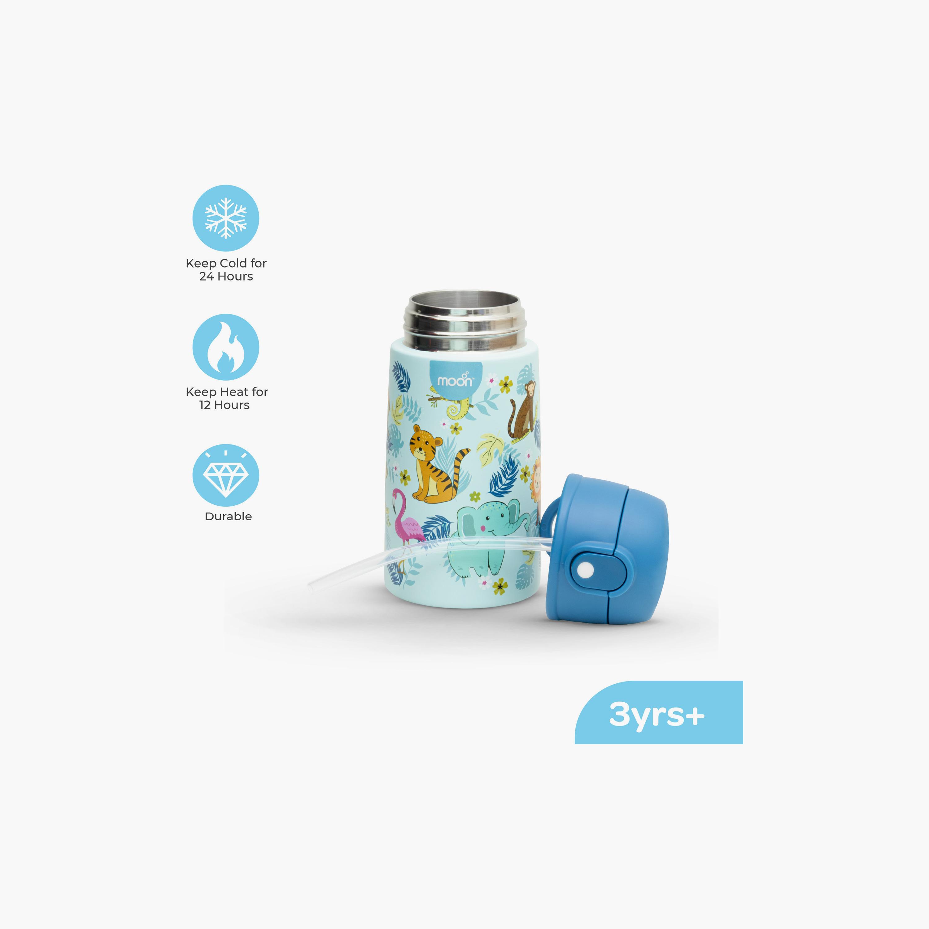 زجاجة مياه معزولة من الفولاذ المقاوم للصدأ مطبوعة من مون - 400 مل - سفاري-school-waterbottles-image-2