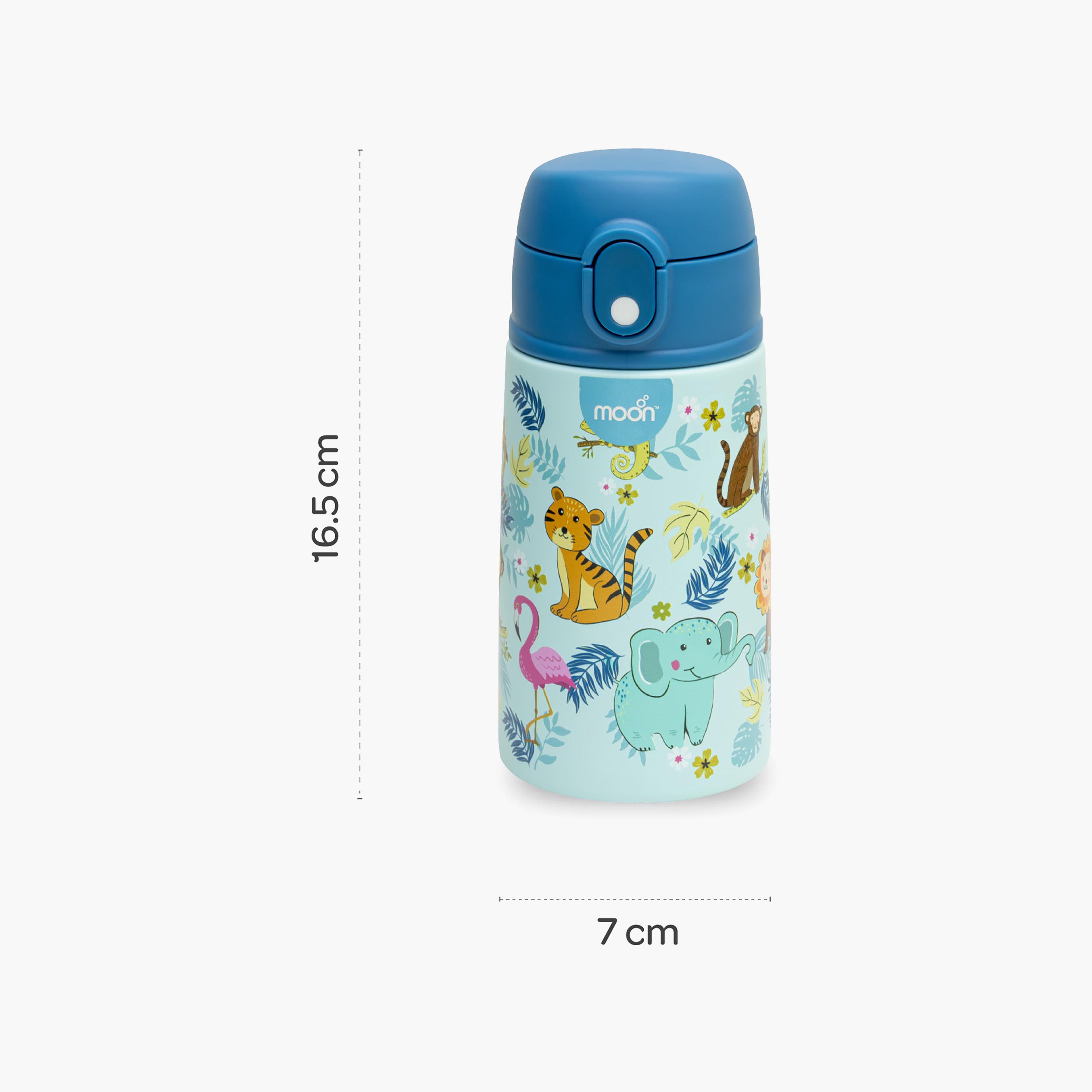 زجاجة مياه معزولة من الفولاذ المقاوم للصدأ مطبوعة من مون - 400 مل - سفاري-school-waterbottles-image-7