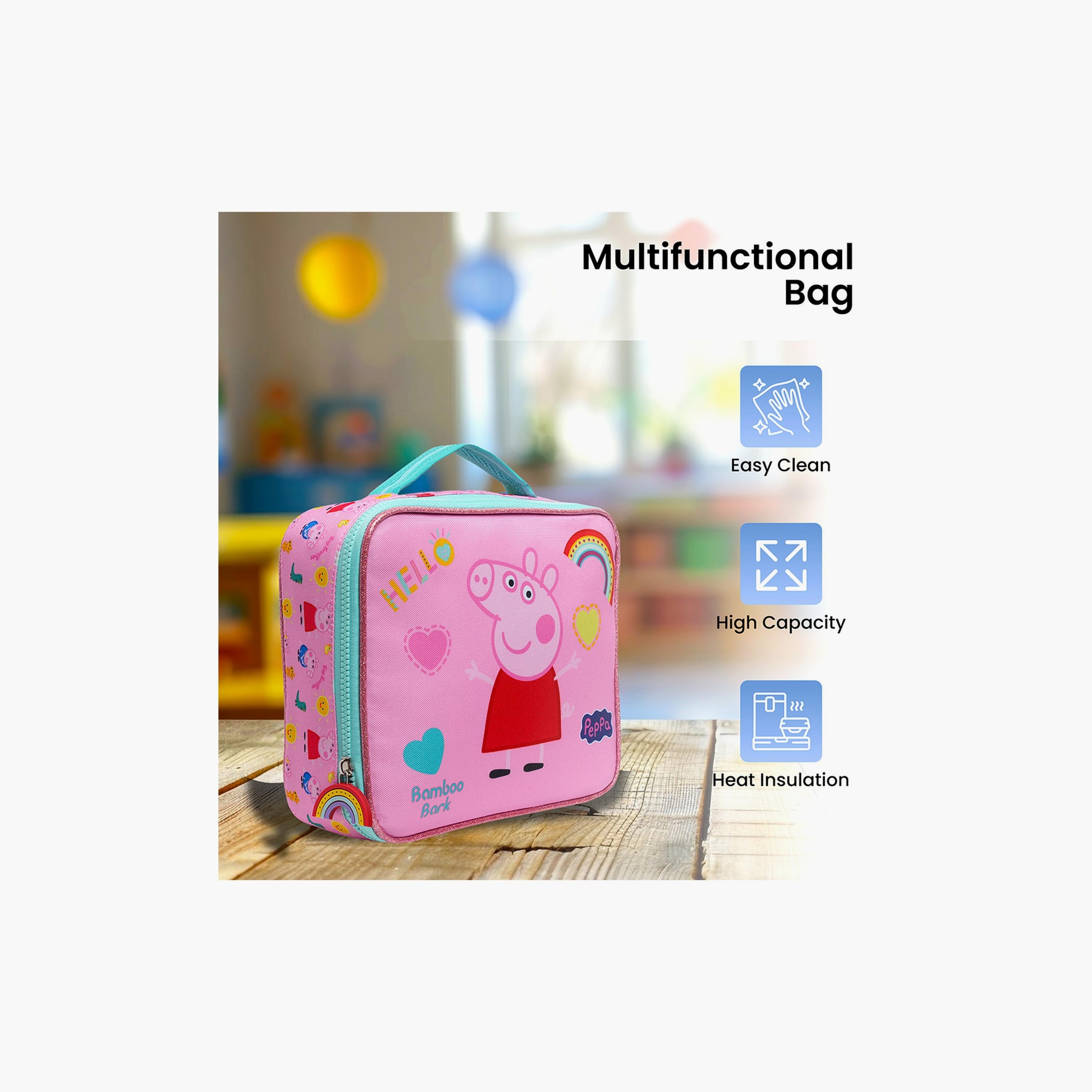Bamboo Bark Peppa Pig Print Insulated Lunch Bag-school-lunchessentials-lunchbags-image-2