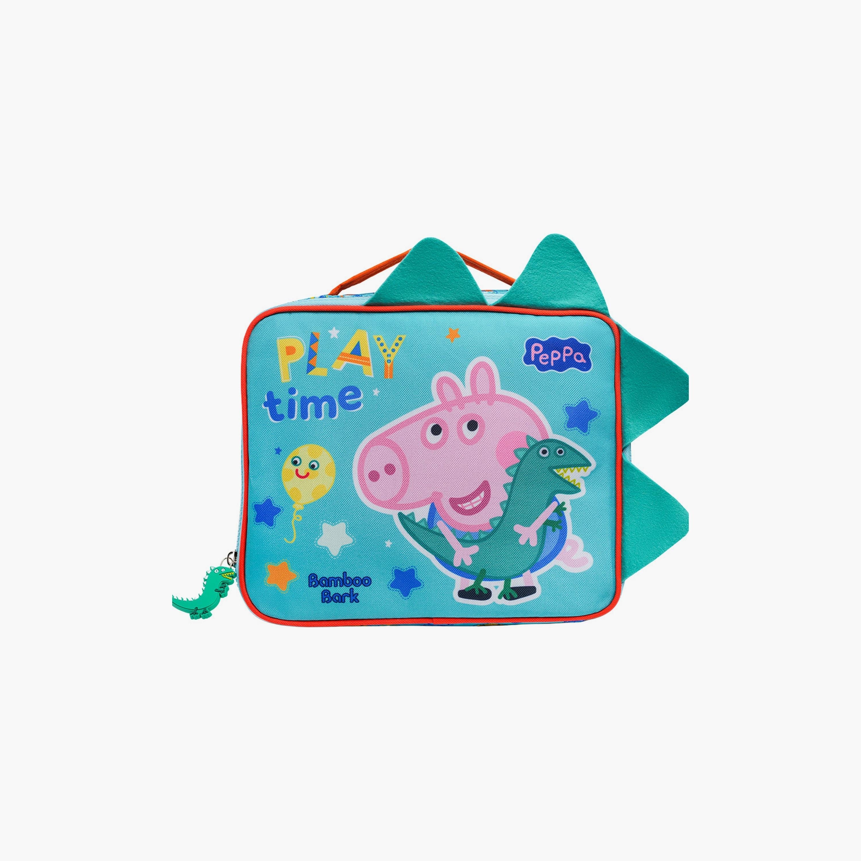 Bamboo Bark George Pig Print Insulated Lunch Bag-school-lunchessentials-lunchbags-image-1