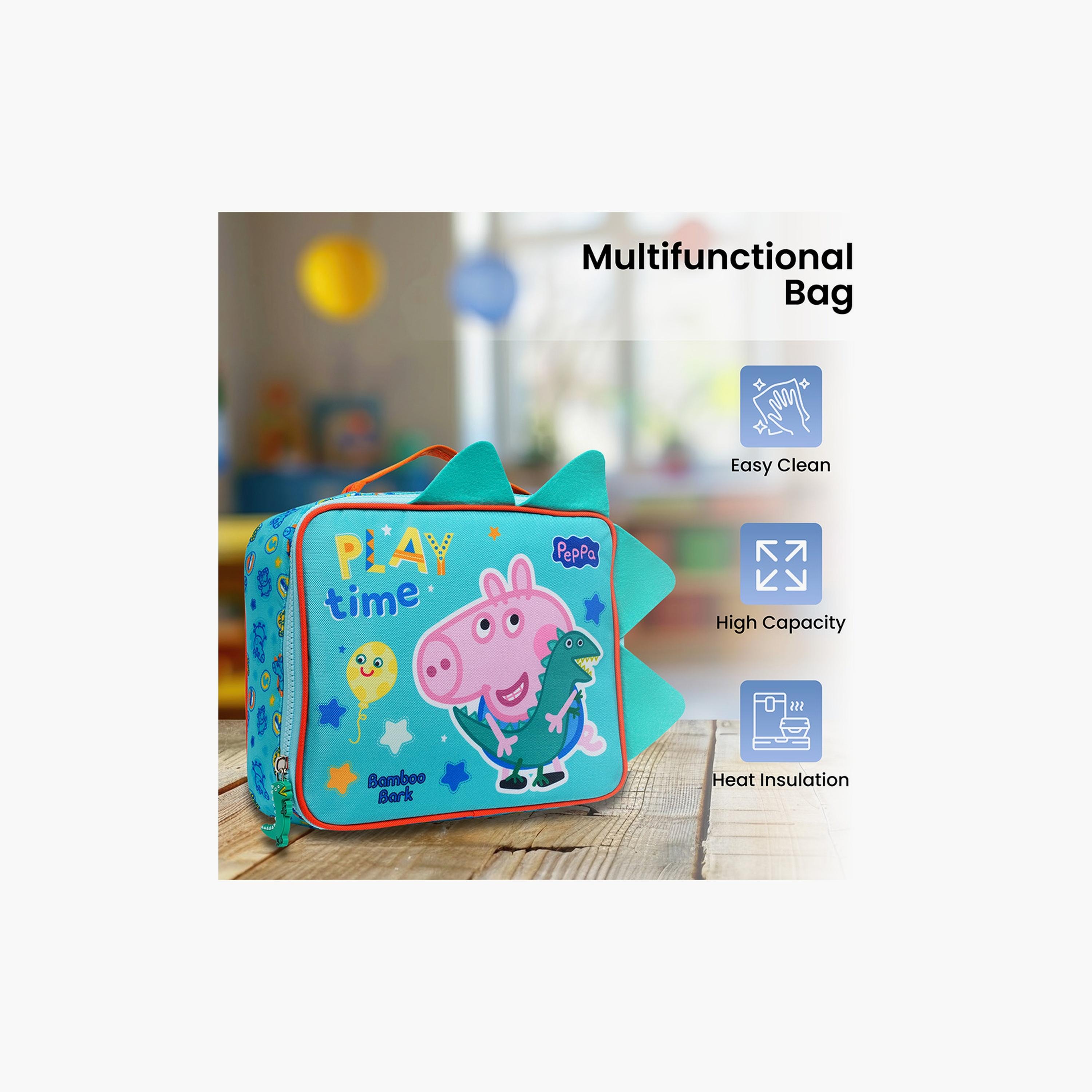 Bamboo Bark George Pig Print Insulated Lunch Bag-school-lunchessentials-lunchbags-image-3