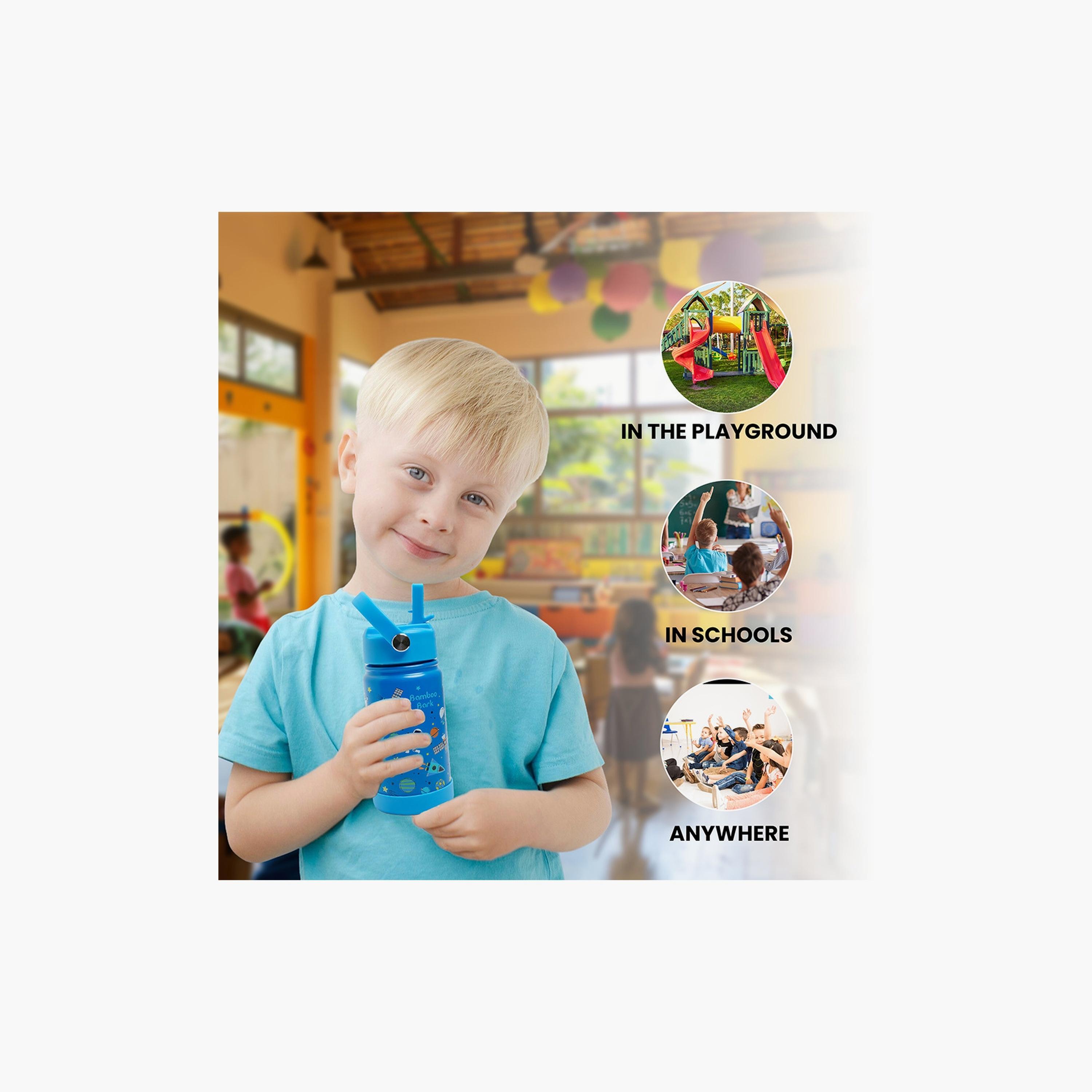زجاجة مياه معزولة بطبعة فلكية مزودة بماصة ومقبض من بامبو بارك - 350 مل-school-waterbottles-image-5