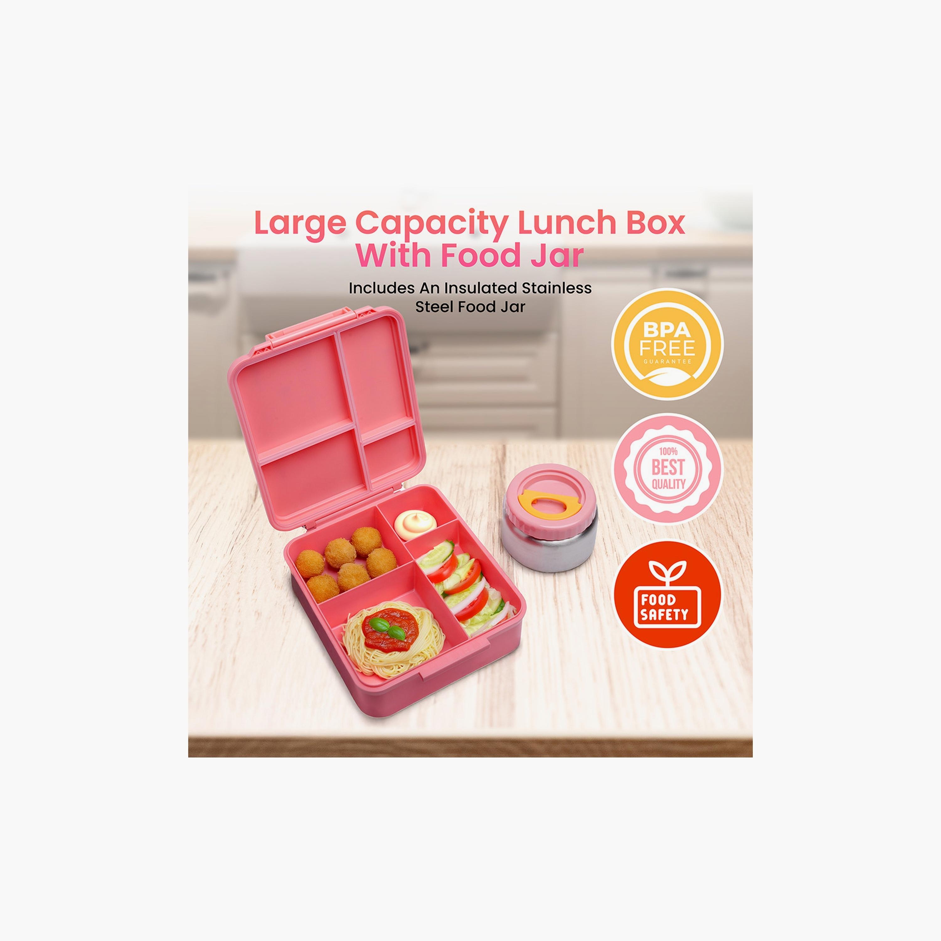 صندوق غداء معزول بطبعة قلعة راقصة الباليه الصغيرة مع وعاء طعام من بامبو بارك - 1400 مل-school-lunchessentials-lunchboxes-image-2