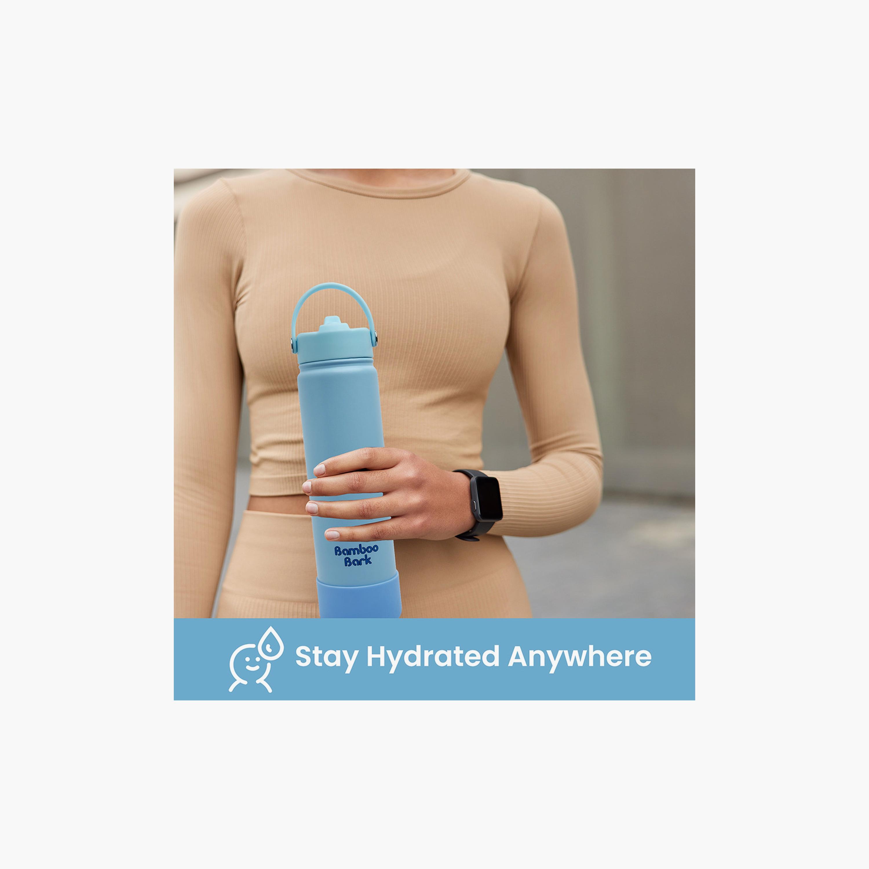 Bamboo Bark Insulated Water Bottle with Sipper Lid - 750ml-school-waterbottles-image-4