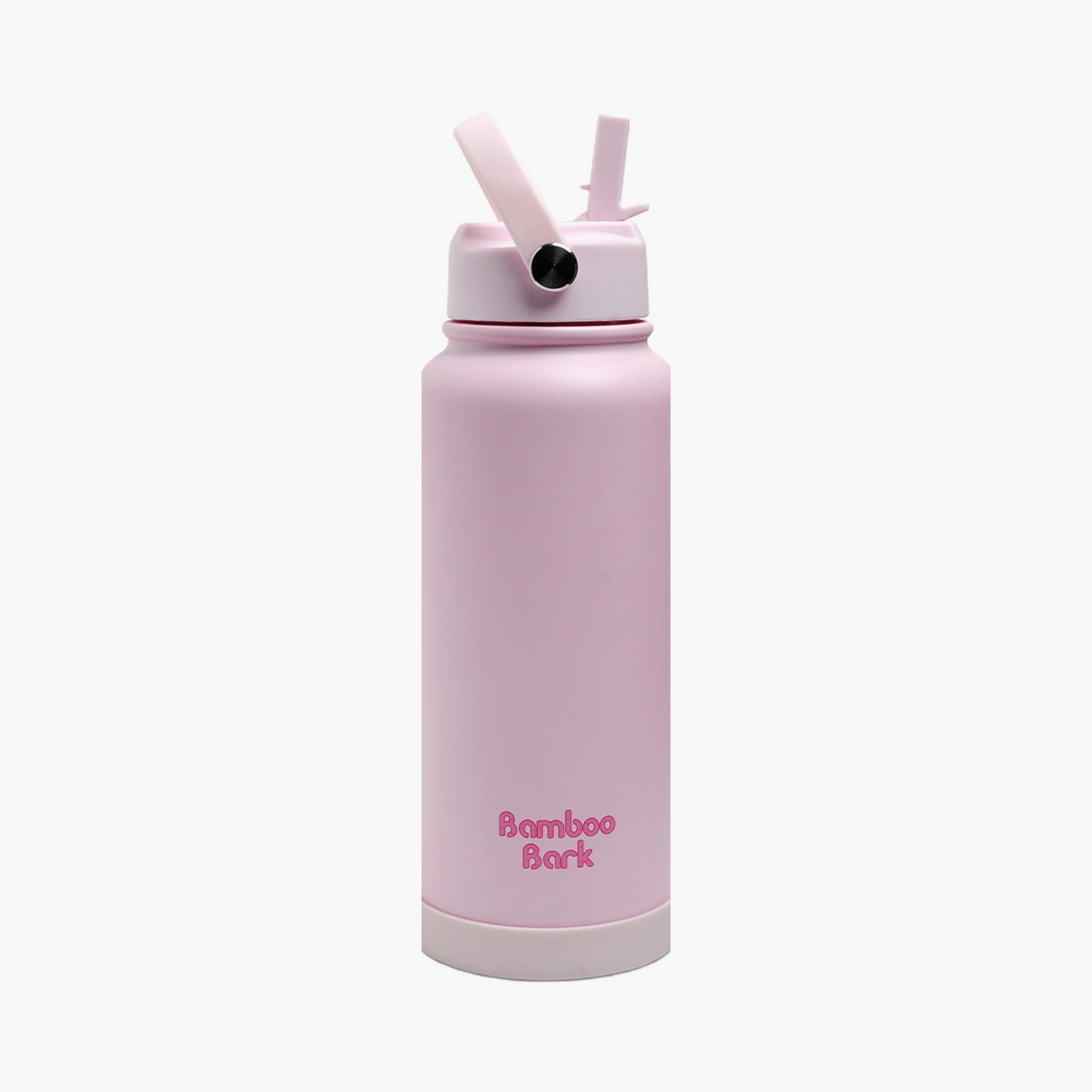 Bamboo Bark Insulated Water Bottle with Sipper Lid - 1000ml-school-waterbottles-image-1