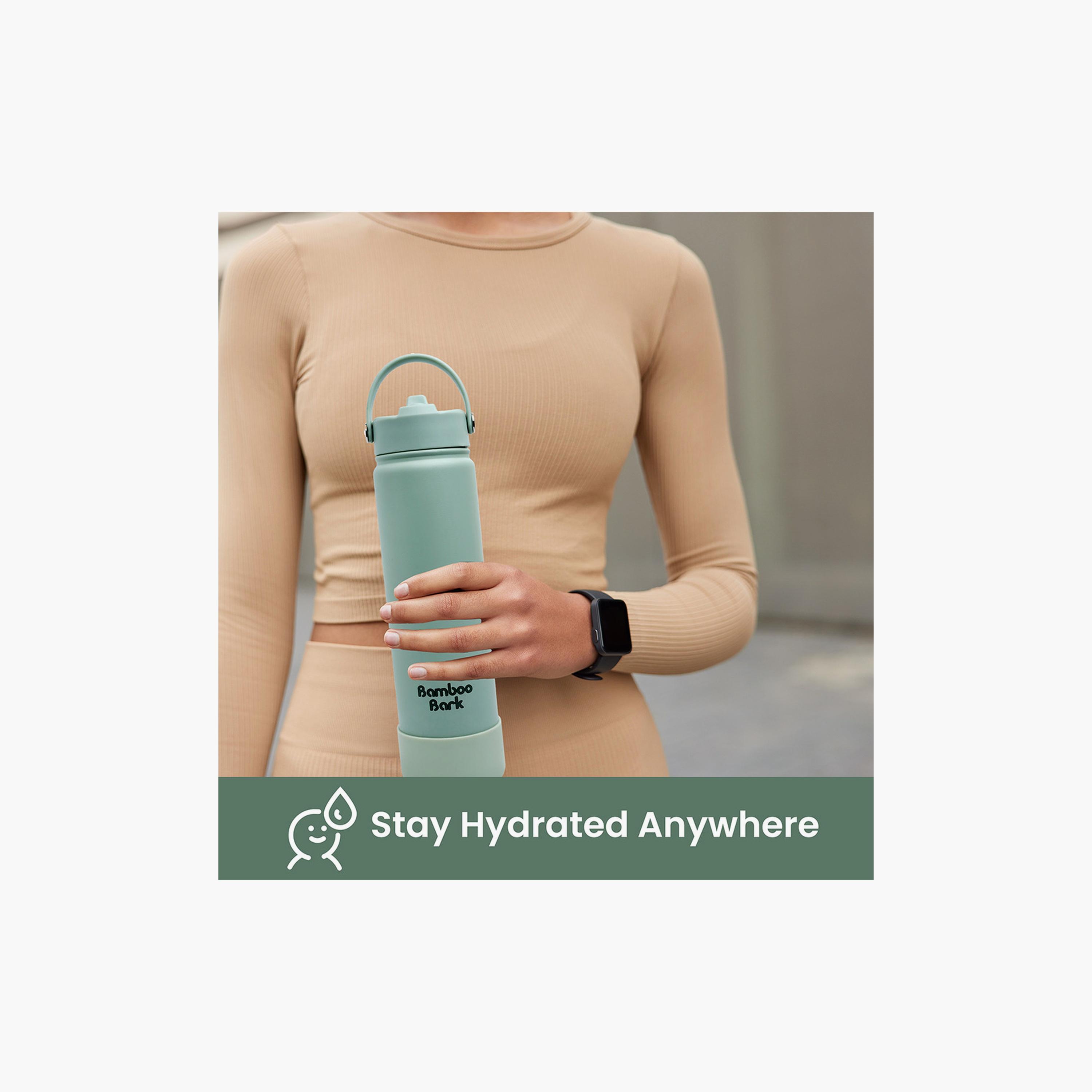 Bamboo Bark Insulated Water Bottle with Sipper Lid - 750ml-school-waterbottles-image-4