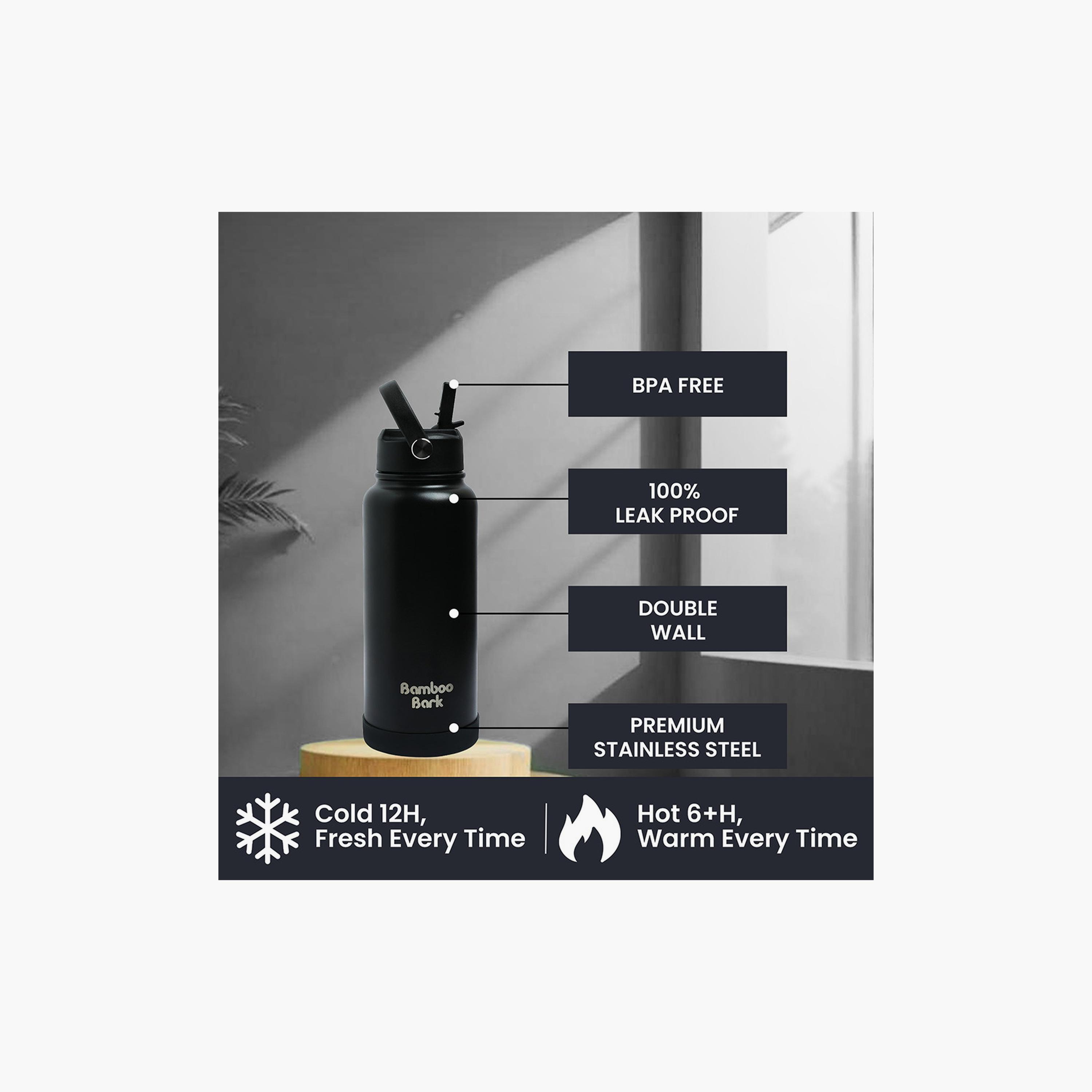 Bamboo Bark Insulated Water Bottle with Sipper Lid - 1000ml-school-waterbottles-image-7